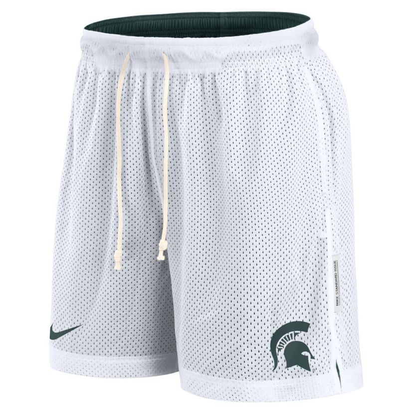 NCAA Nike White/Green Michigan State Spartans Primetime Reversible Performance Shorts