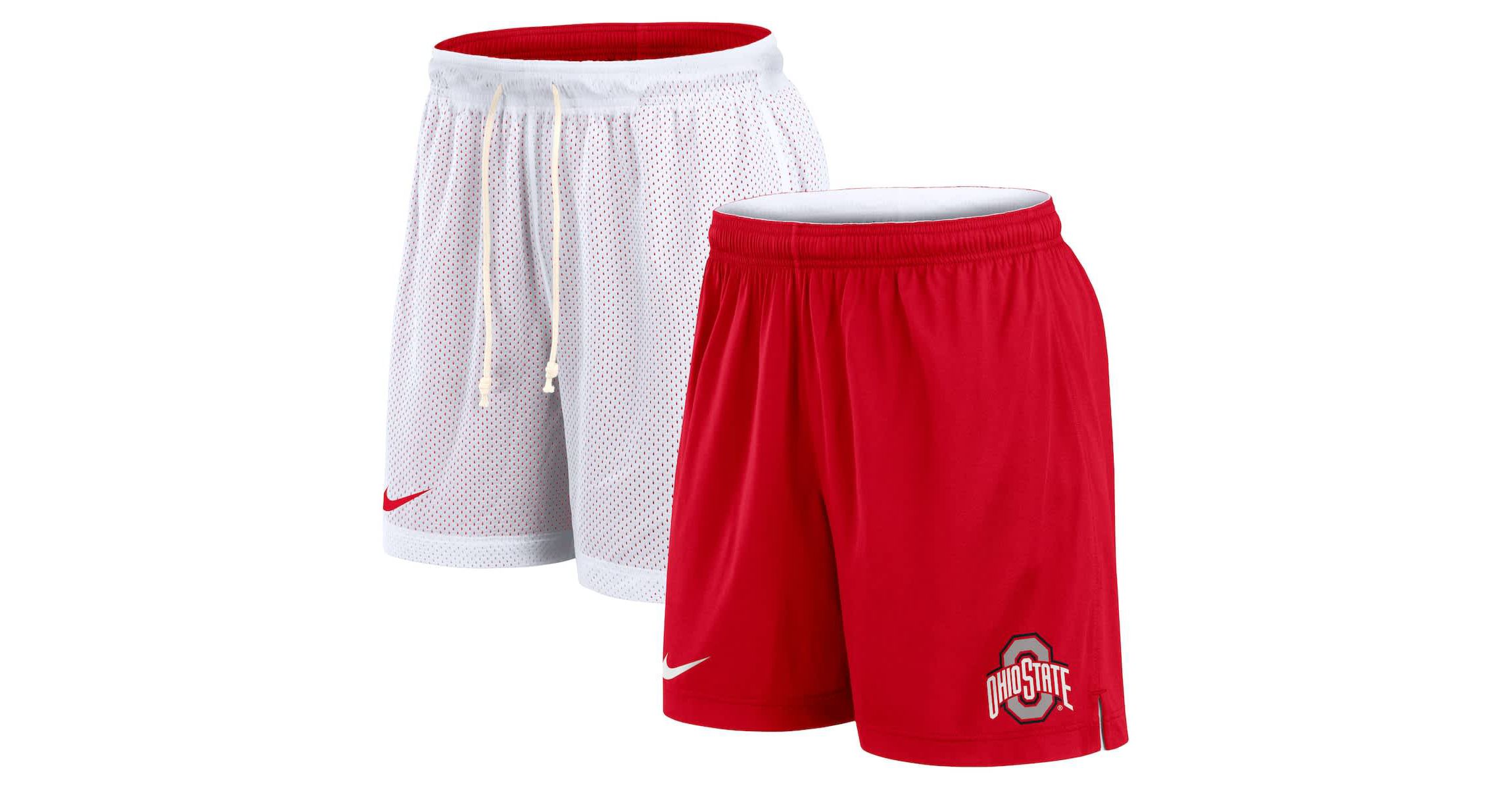 NCAA Nike White/Scarlet Ohio State Buckeyes Primetime Reversible Performance Shorts