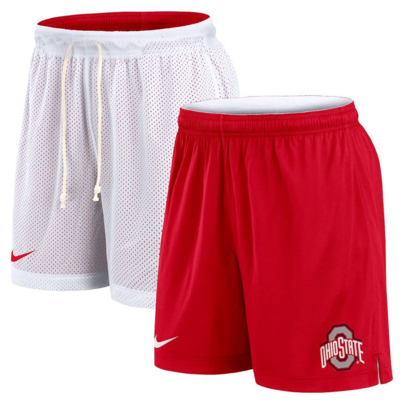 NCAA Nike White/Scarlet Ohio State Buckeyes Primetime Reversible Performance Shorts