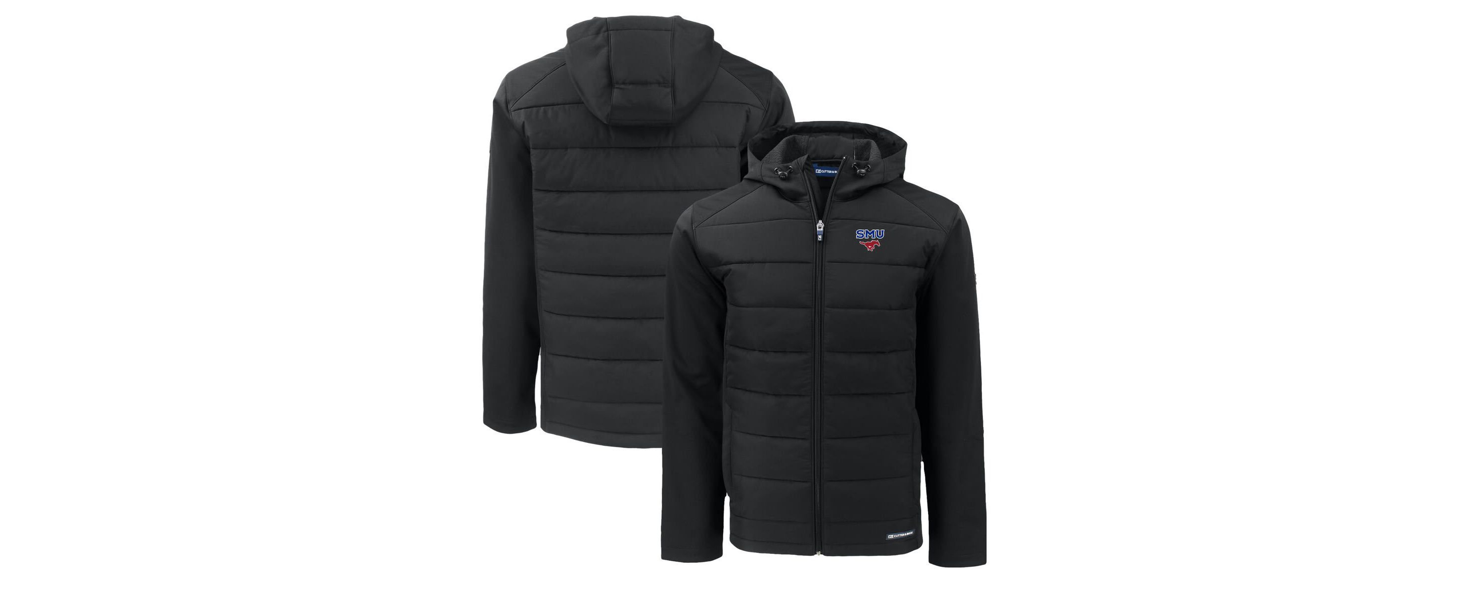 NCAA SMU Mustangs Evoke Hybrid Eco Softshell Recycled Full-Zip Hoodie