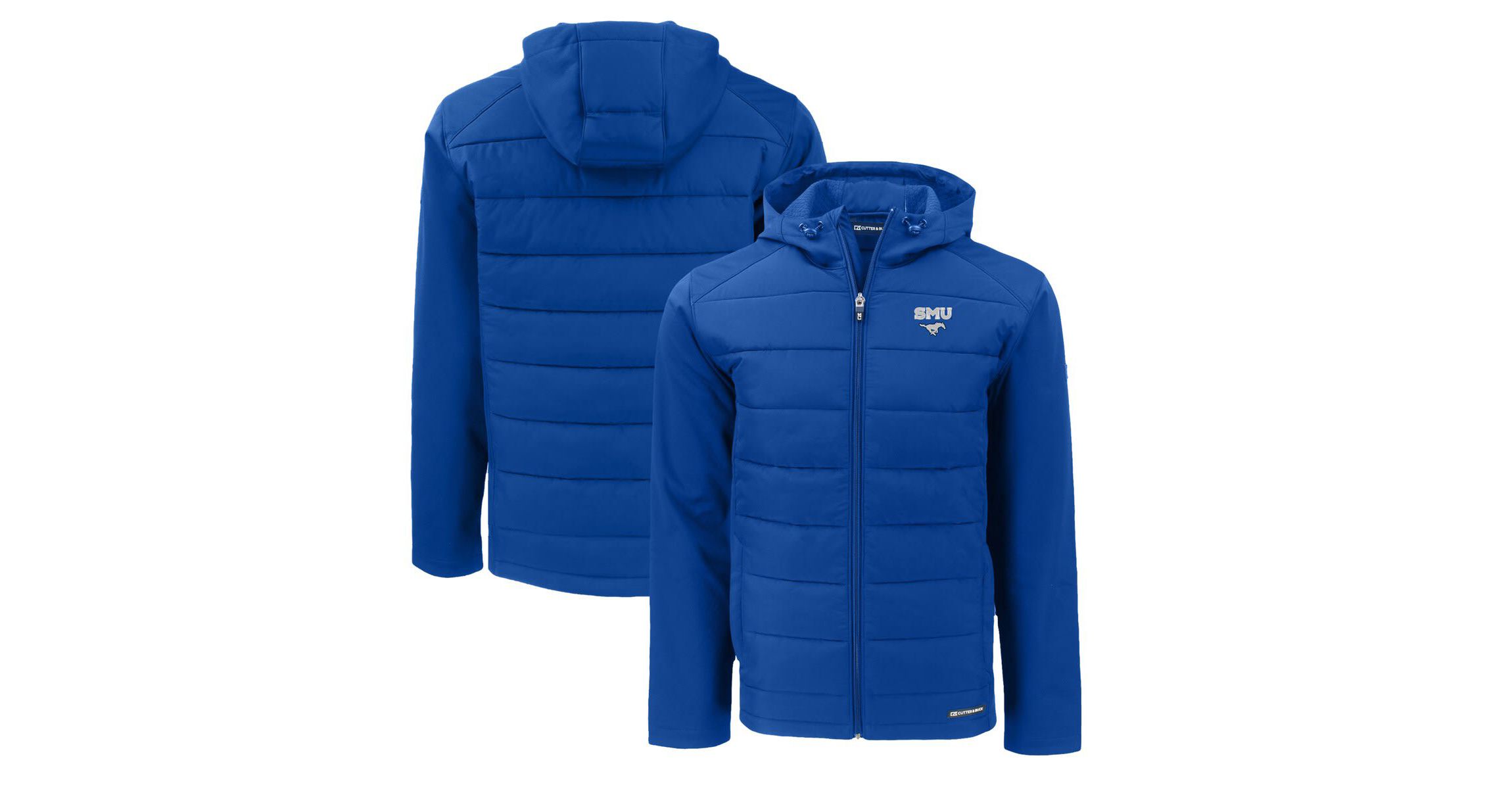 NCAA SMU Mustangs Evoke Hybrid Eco Softshell Recycled Full-Zip Hoodie