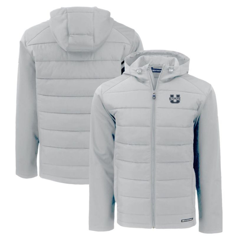 NCAA Utah State Aggies Evoke Hybrid Eco Softshell Recycled Full-Zip Hoodie