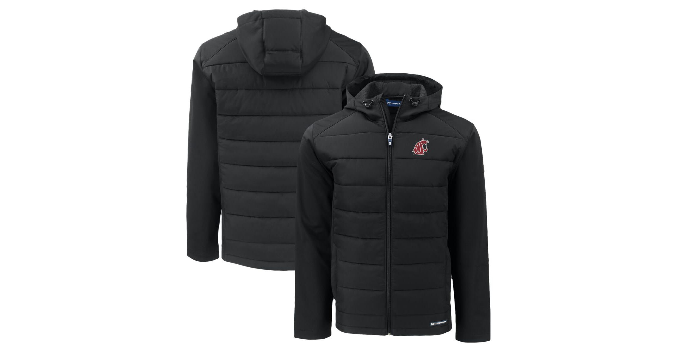 NCAA Washington State Cougars Evoke Hybrid Eco Softshell Recycled Full-Zip Hoodie