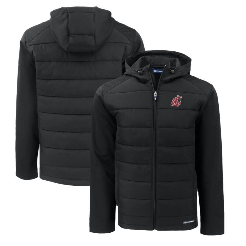 NCAA Washington State Cougars Evoke Hybrid Eco Softshell Recycled Full-Zip Hoodie