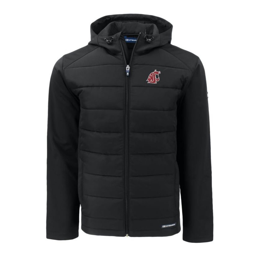 NCAA Washington State Cougars Evoke Hybrid Eco Softshell Recycled Full-Zip Hoodie