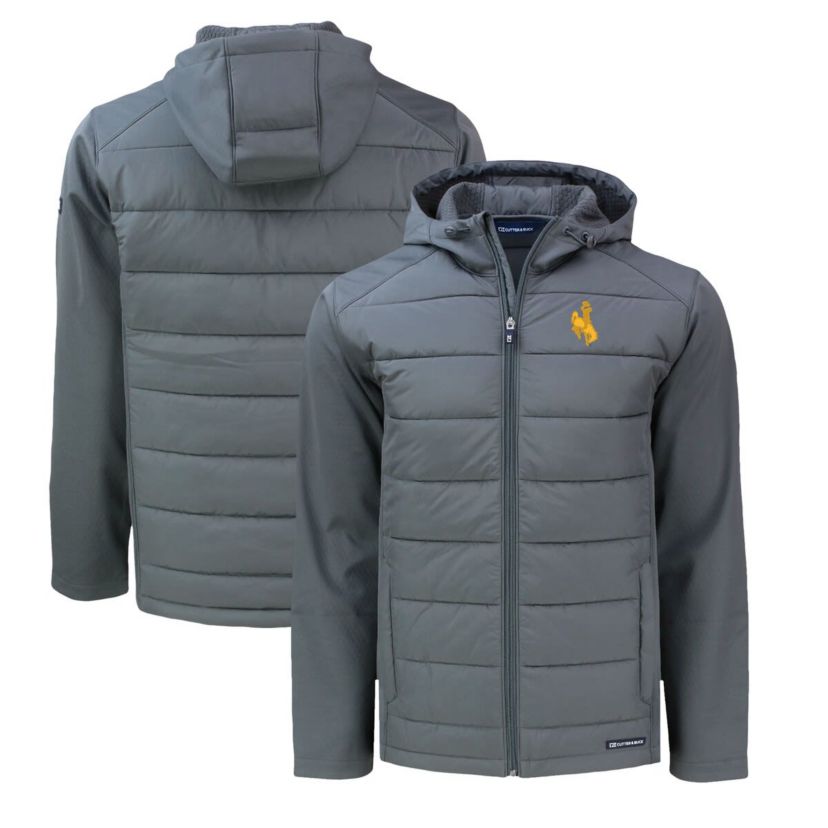 NCAA Wyoming Cowboys Evoke Hybrid Eco Softshell Recycled Full-Zip Hoodie