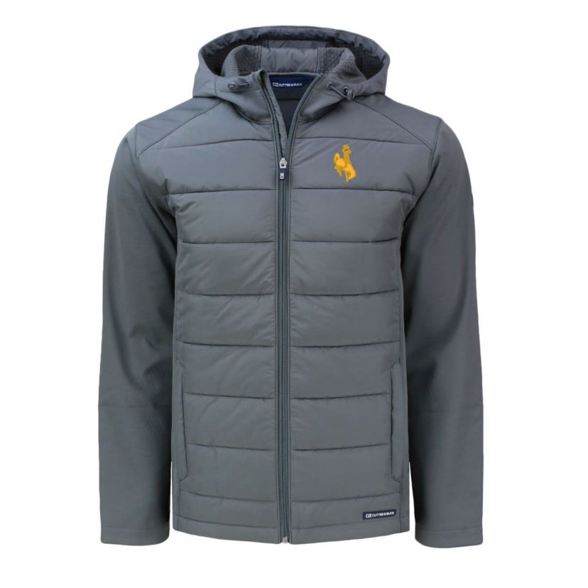 NCAA Wyoming Cowboys Evoke Hybrid Eco Softshell Recycled Full-Zip Hoodie