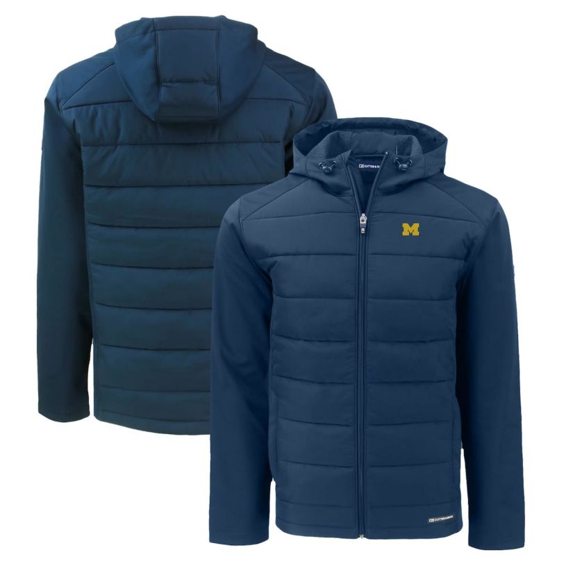 NCAA Michigan Wolverines Evoke Hybrid Eco Softshell Recycled Full-Zip Hoodie