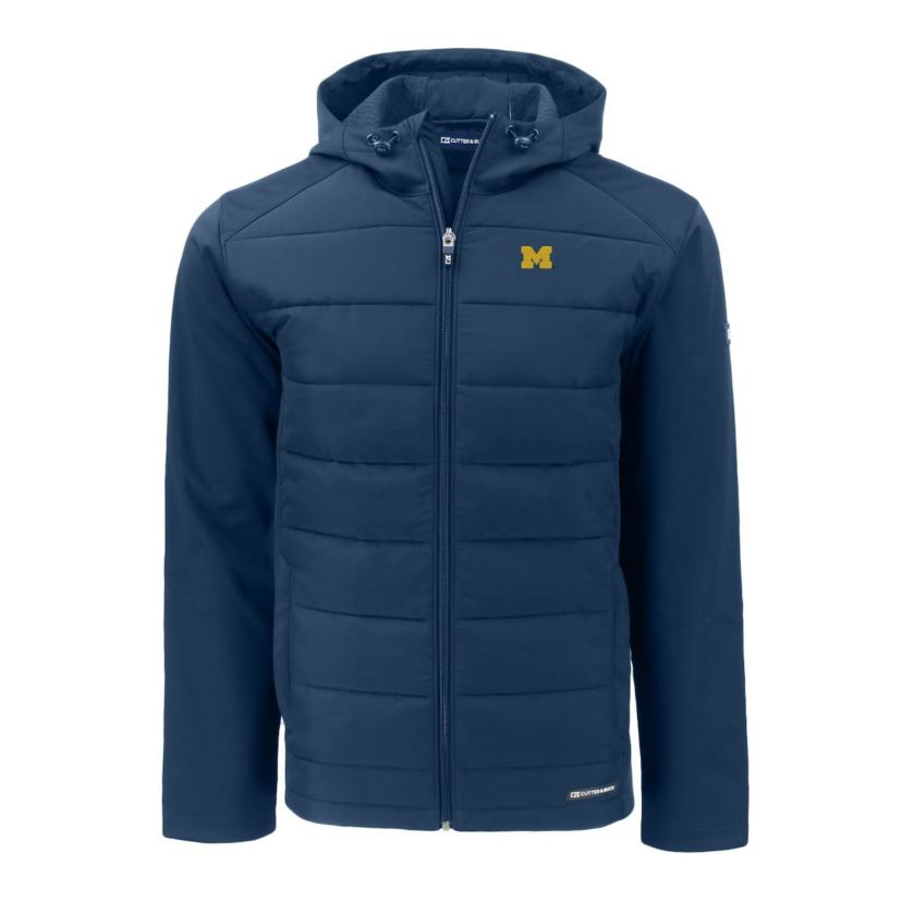 NCAA Michigan Wolverines Evoke Hybrid Eco Softshell Recycled Full-Zip Hoodie
