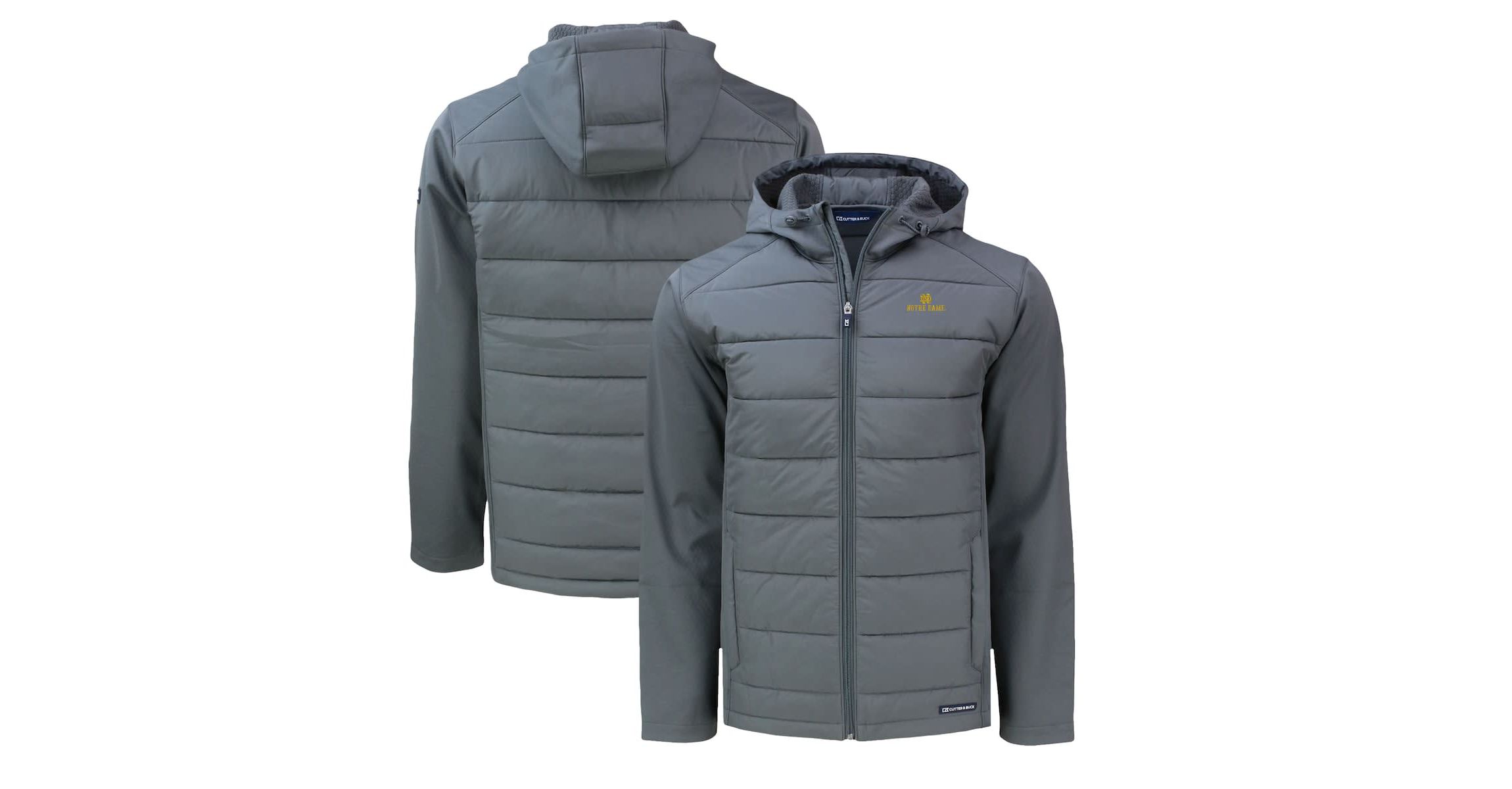 NCAA Notre Dame Fighting Irish Evoke Hybrid Eco Softshell Recycled Full-Zip Hoodie