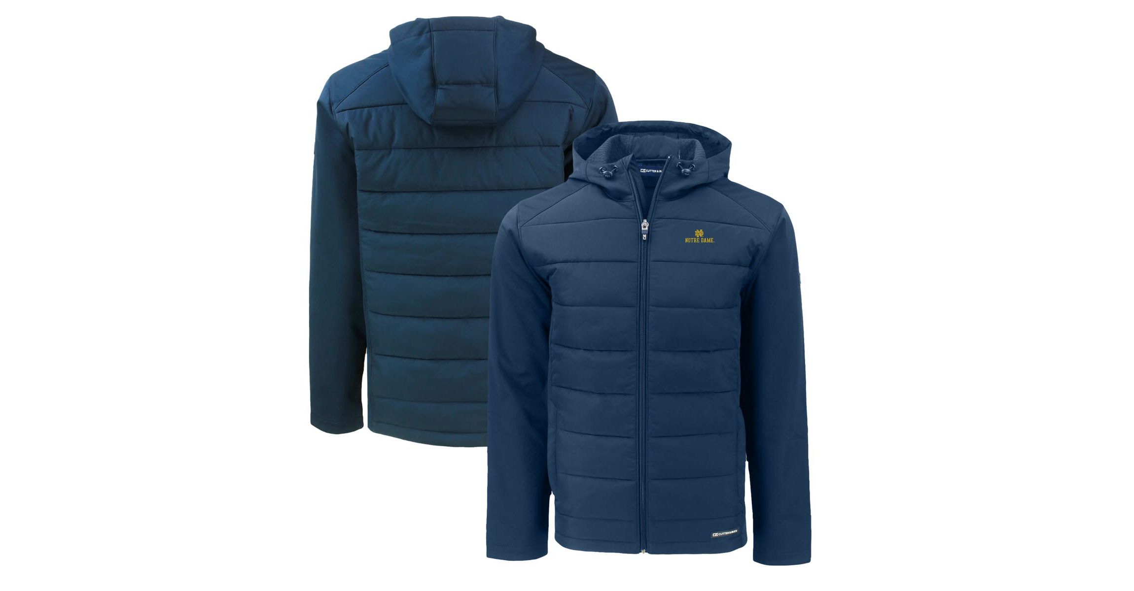 NCAA Notre Dame Fighting Irish Evoke Hybrid Eco Softshell Recycled Full-Zip Hoodie