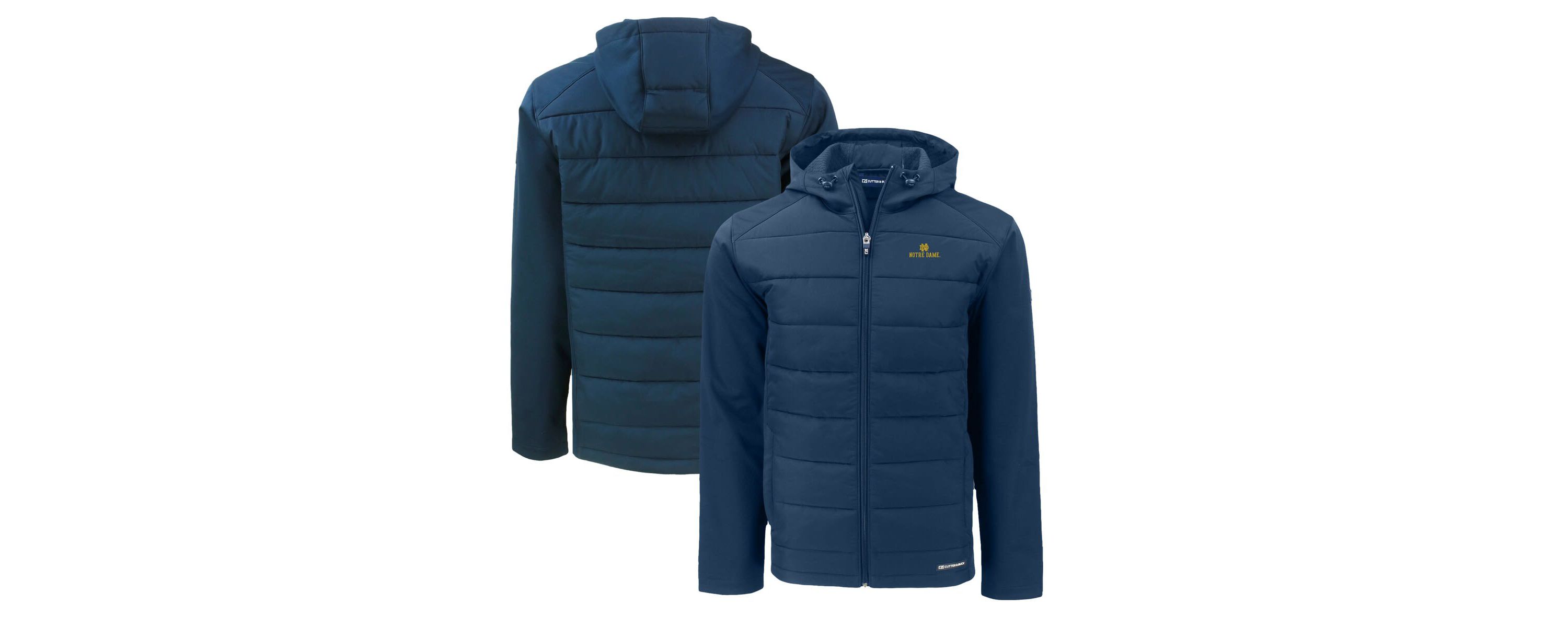 NCAA Notre Dame Fighting Irish Evoke Hybrid Eco Softshell Recycled Full-Zip Hoodie