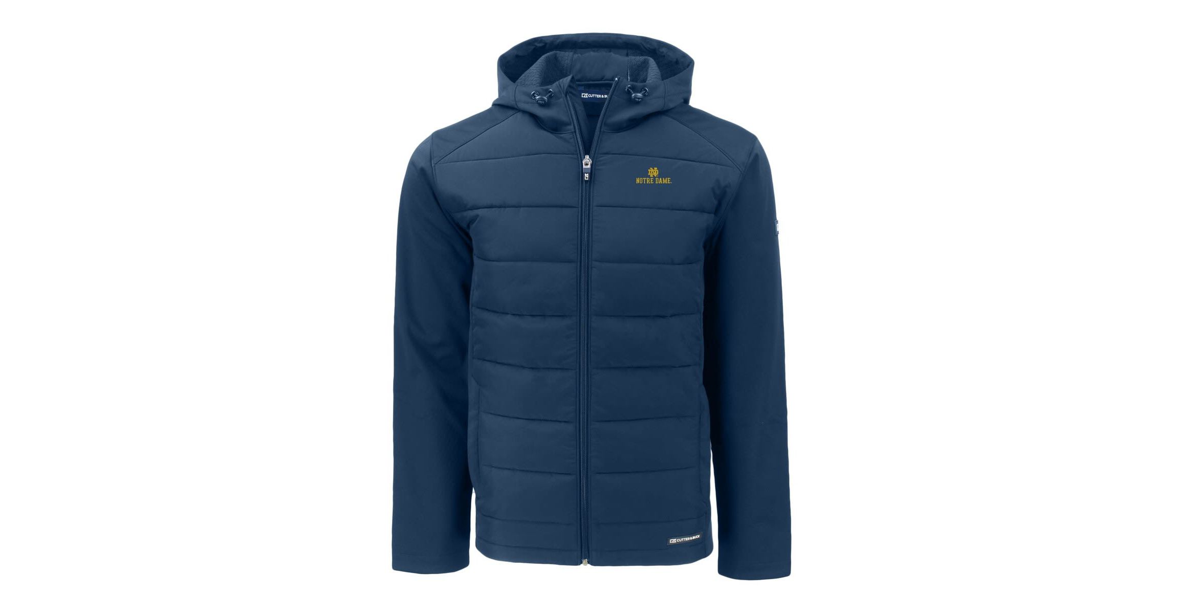 NCAA Notre Dame Fighting Irish Evoke Hybrid Eco Softshell Recycled Full-Zip Hoodie