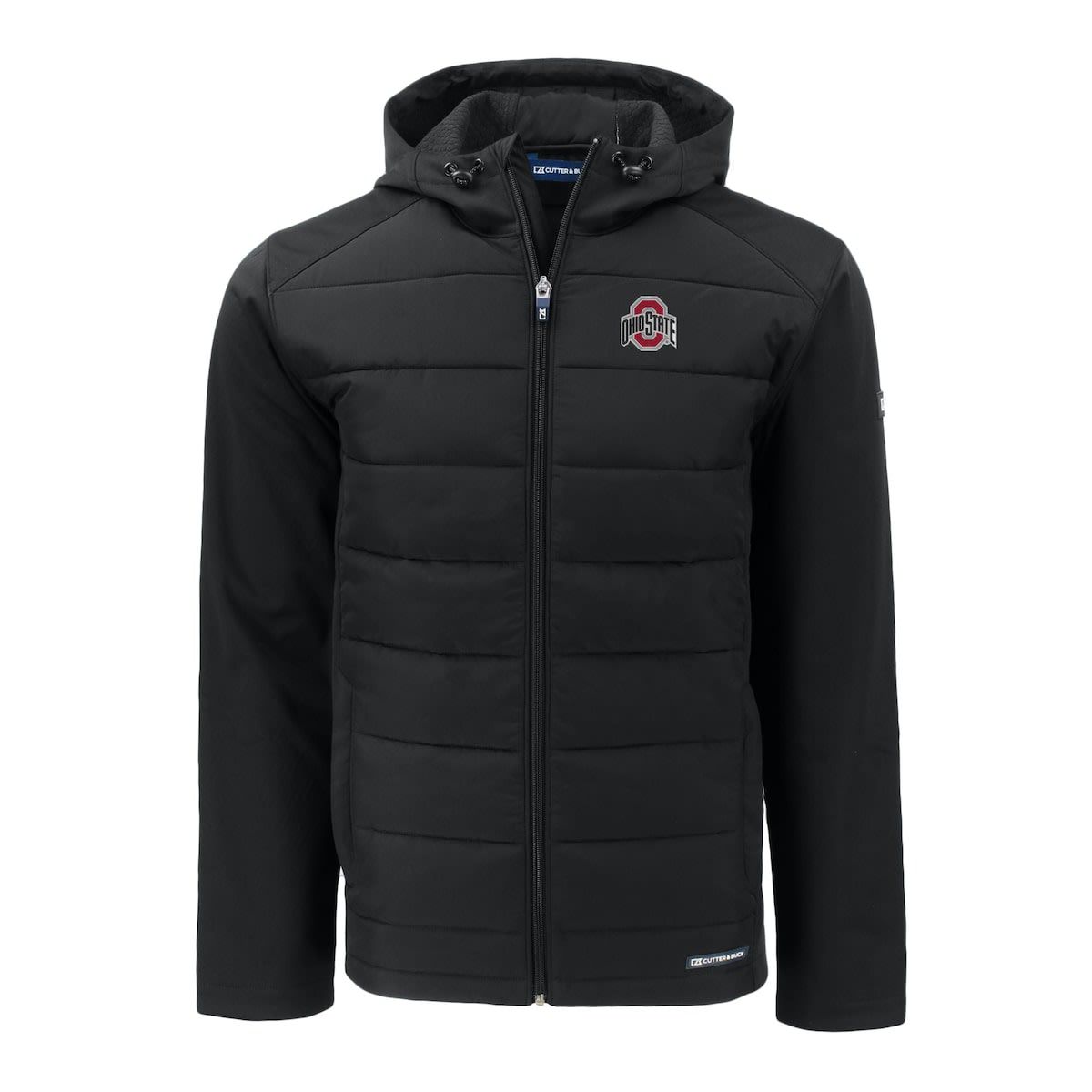NCAA Ohio State Buckeyes Primary Logo Evoke Hybrid Eco Softshell Recycled Full-Zip Hoodie