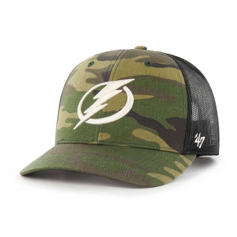 NHL Camo/Black Tampa Bay Lightning Trucker Adjustable Hat