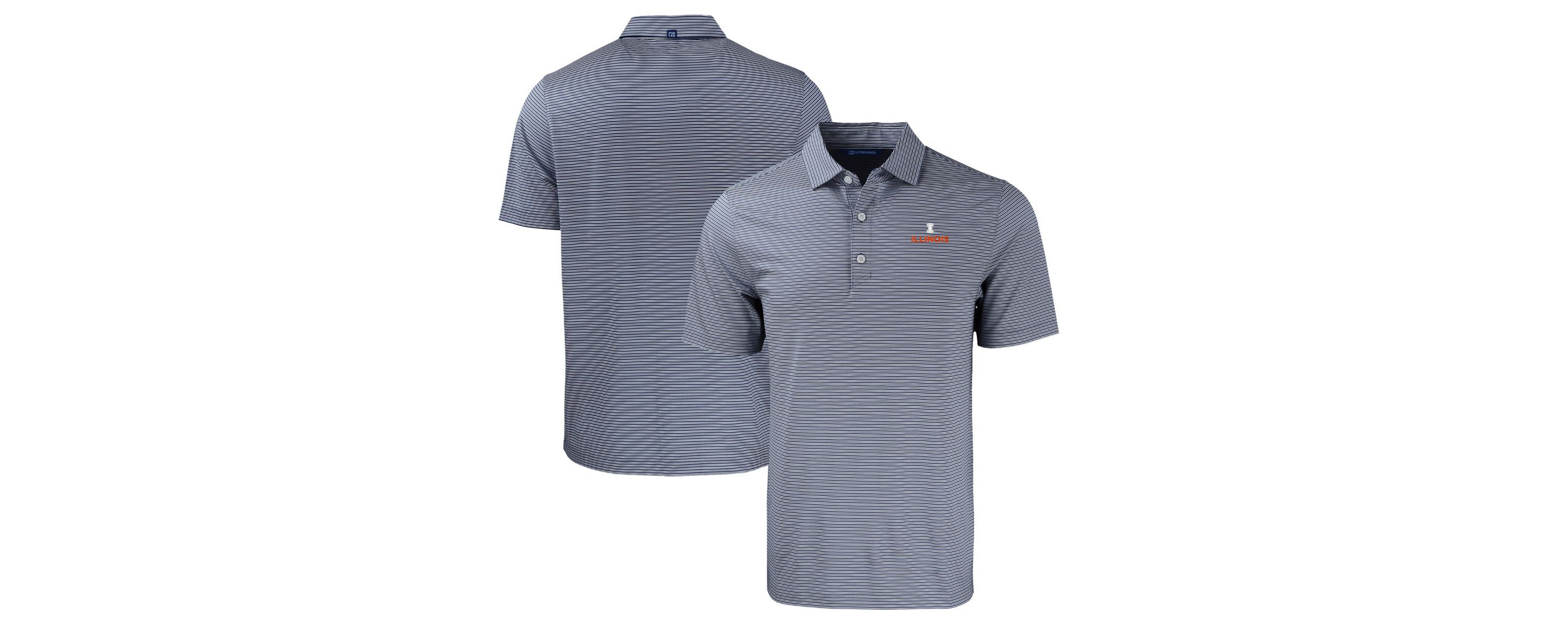 NCAA Illinois Fighting Illini Forge Eco Double Stripe Stretch Recycled Polo