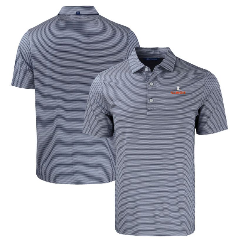 NCAA Illinois Fighting Illini Forge Eco Double Stripe Stretch Recycled Polo