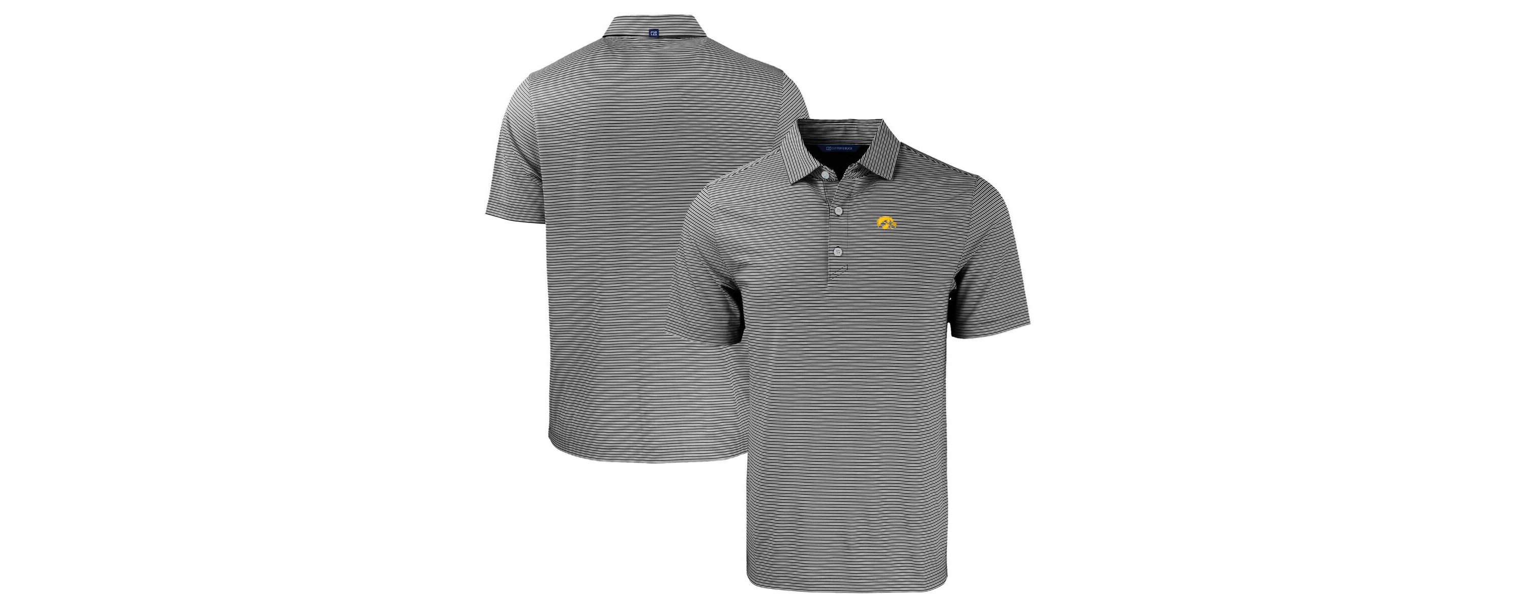 NCAA Iowa Hawkeyes Forge Eco Double Stripe Stretch Recycled Polo