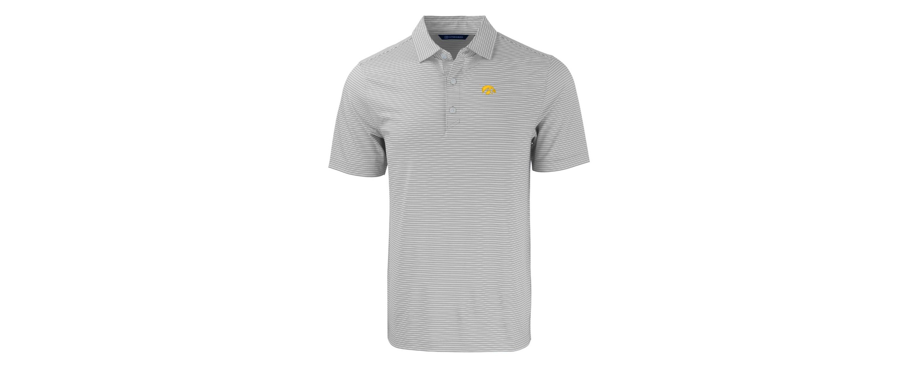 NCAA Iowa Hawkeyes Forge Eco Double Stripe Stretch Recycled Polo