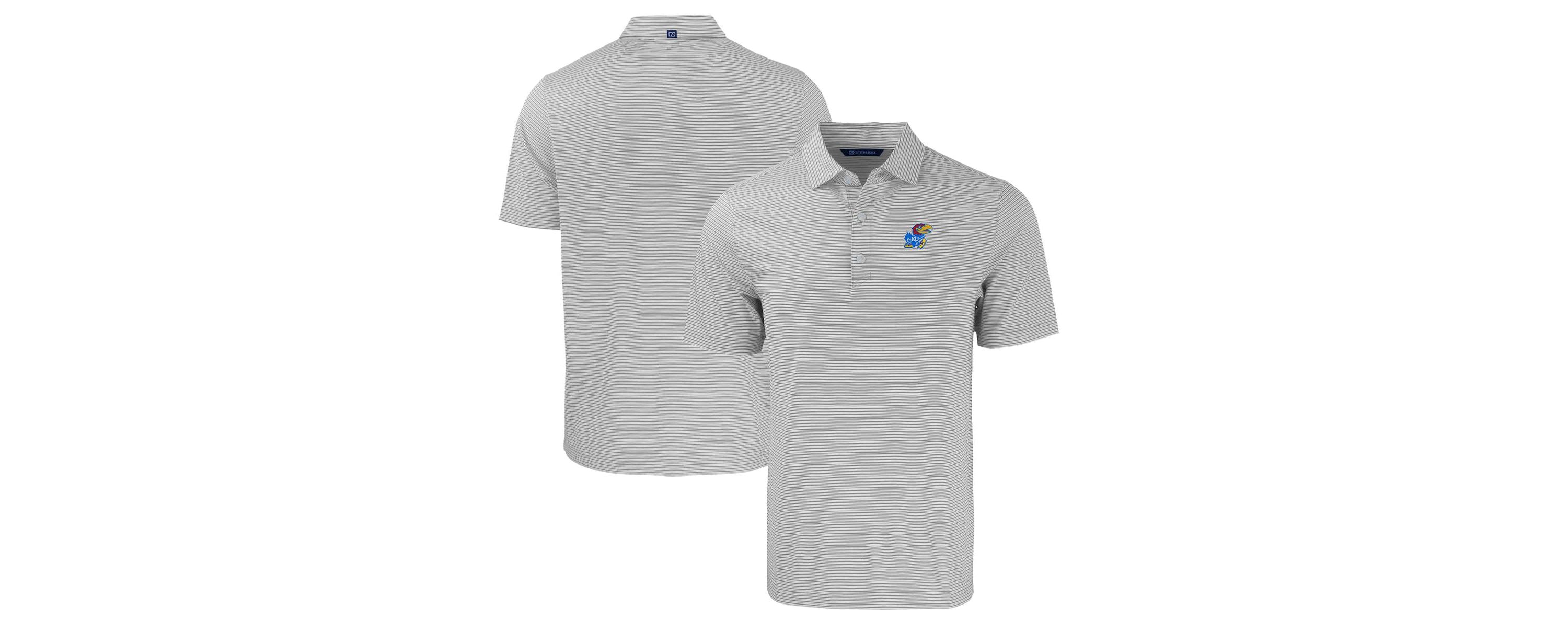 NCAA Kansas Jayhawks Forge Eco Double Stripe Stretch Recycled Polo