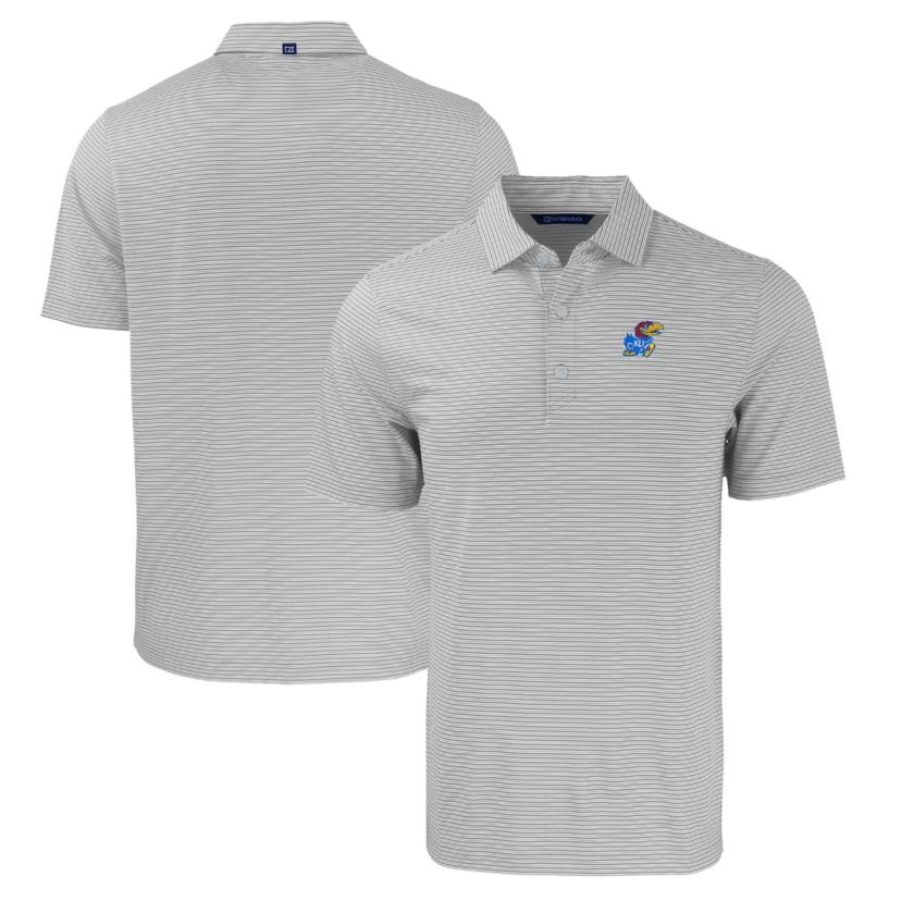 NCAA Kansas Jayhawks Forge Eco Double Stripe Stretch Recycled Polo