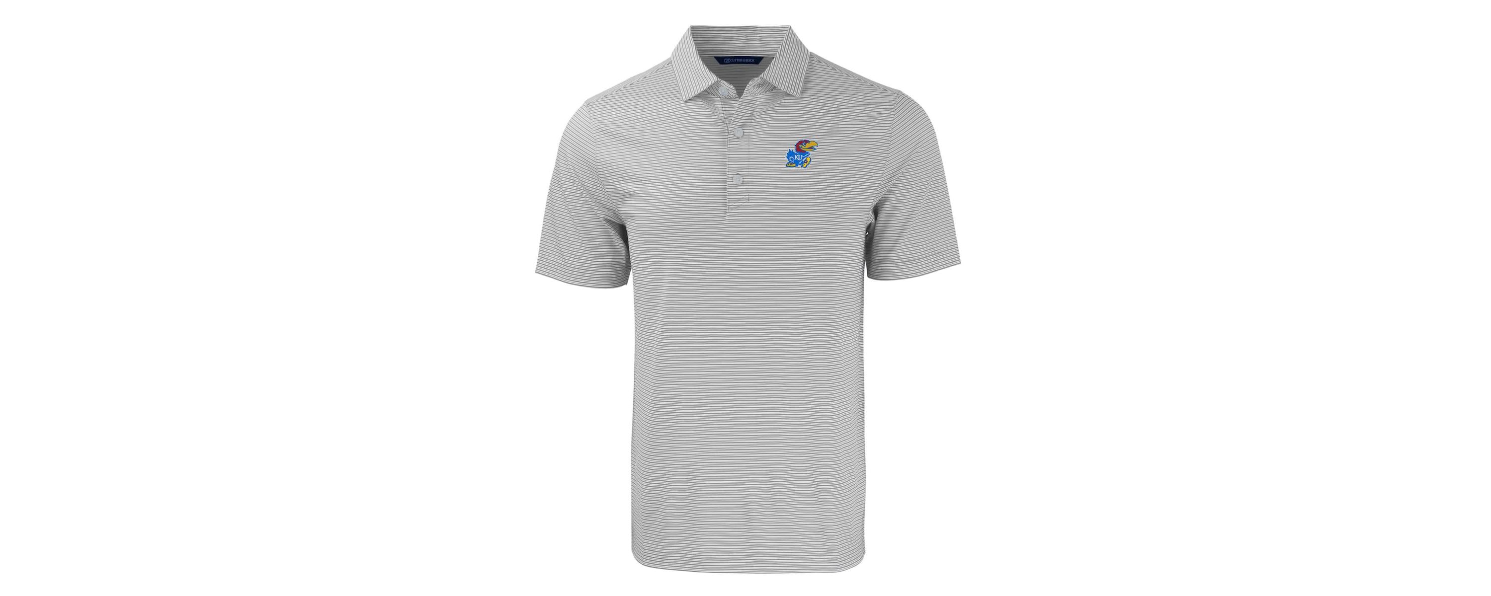 NCAA Kansas Jayhawks Forge Eco Double Stripe Stretch Recycled Polo