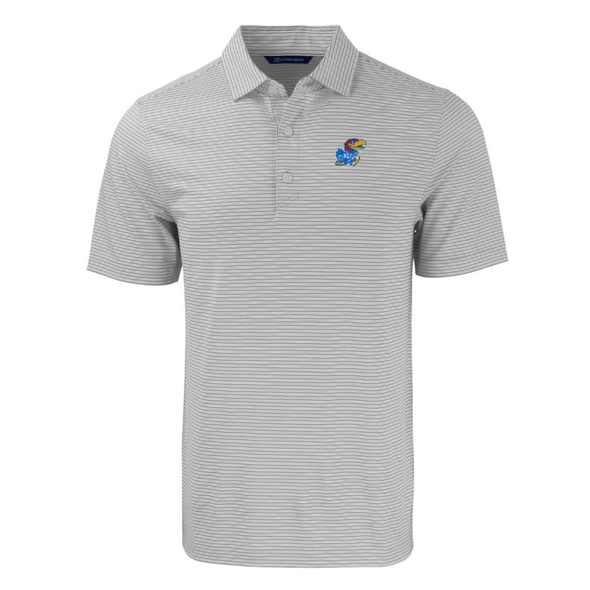 NCAA Kansas Jayhawks Forge Eco Double Stripe Stretch Recycled Polo