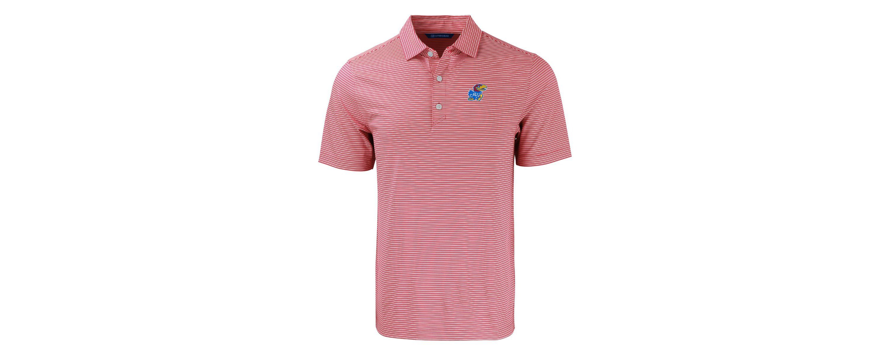 NCAA Kansas Jayhawks Forge Eco Double Stripe Stretch Recycled Polo
