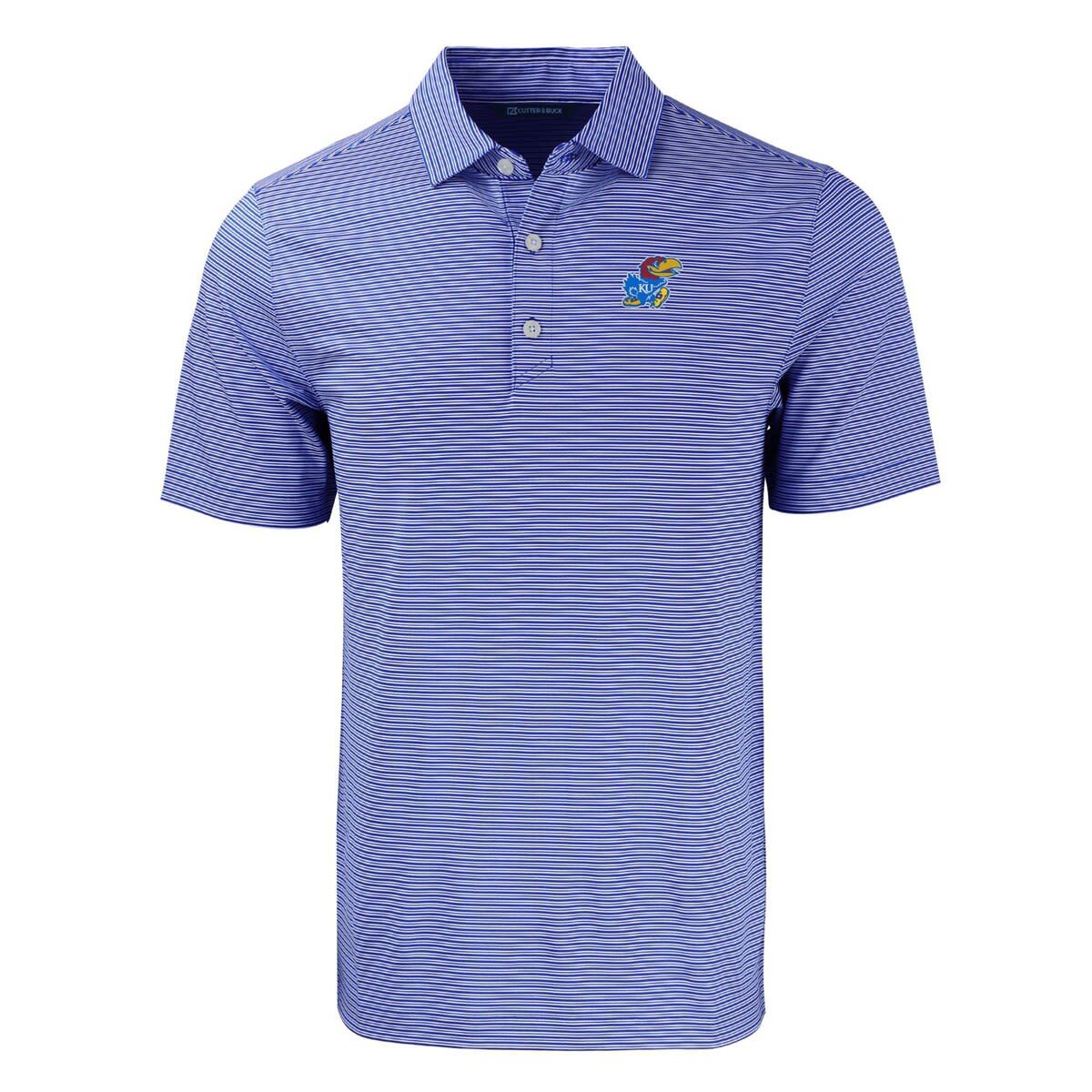 NCAA Kansas Jayhawks Forge Eco Double Stripe Stretch Recycled Polo