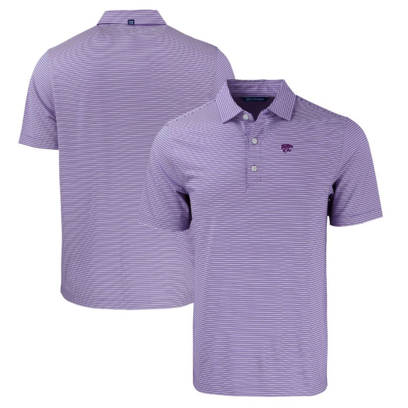 NCAA Kansas State Wildcats Forge Eco Double Stripe Stretch Recycled Polo
