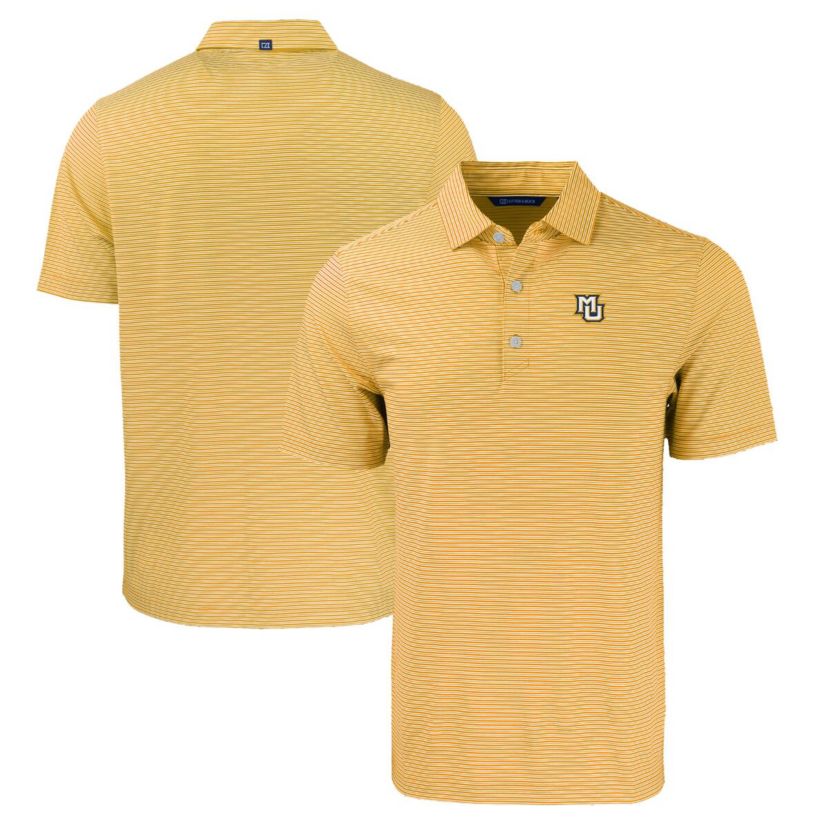 NCAA Marquette Golden Eagles Forge Eco Double Stripe Stretch Recycled Polo