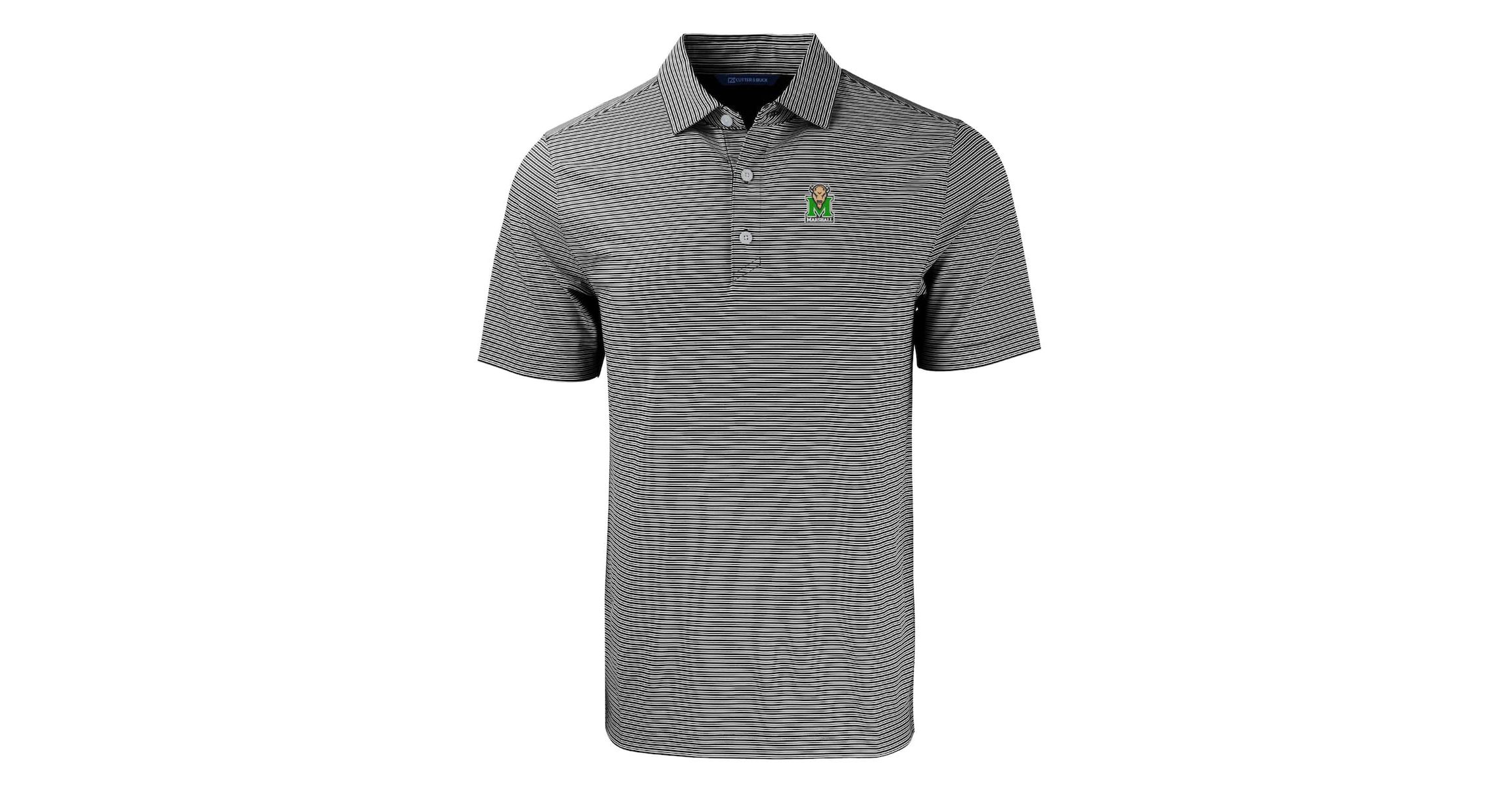 NCAA Marshall Thundering Herd Forge Eco Double Stripe Stretch Recycled Polo