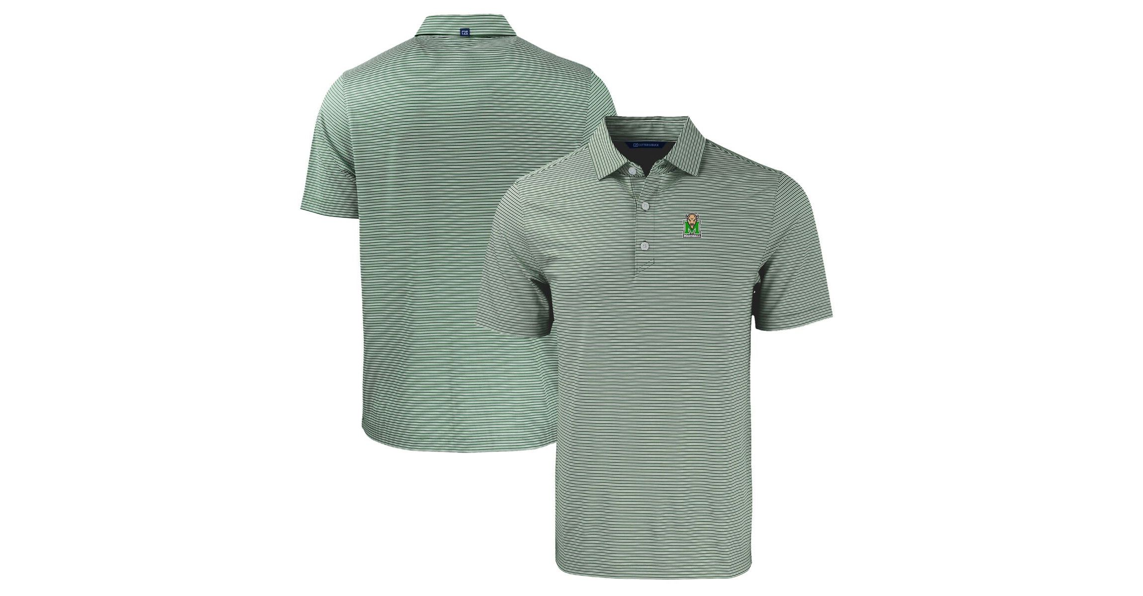 NCAA Kelly Marshall Thundering Herd Forge Eco Double Stripe Stretch Recycled Polo
