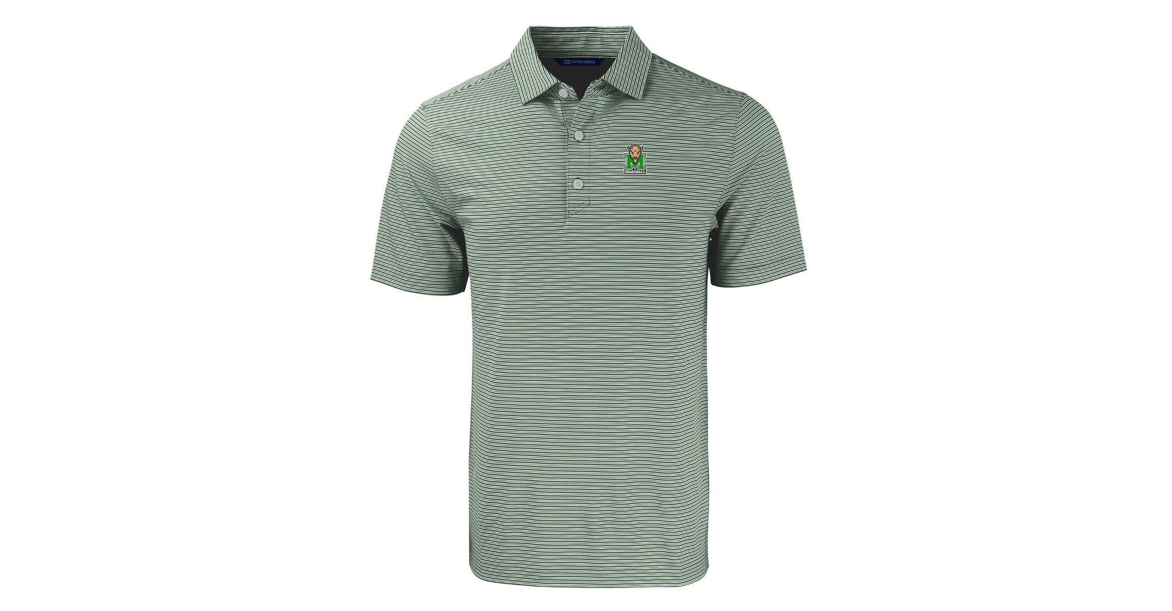 NCAA Kelly Marshall Thundering Herd Forge Eco Double Stripe Stretch Recycled Polo