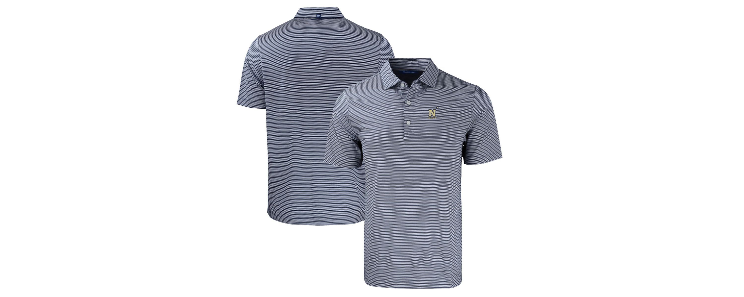 Navy Midshipmen NCAA Midshipmen Forge Eco Double Stripe Stretch Recycled Polo