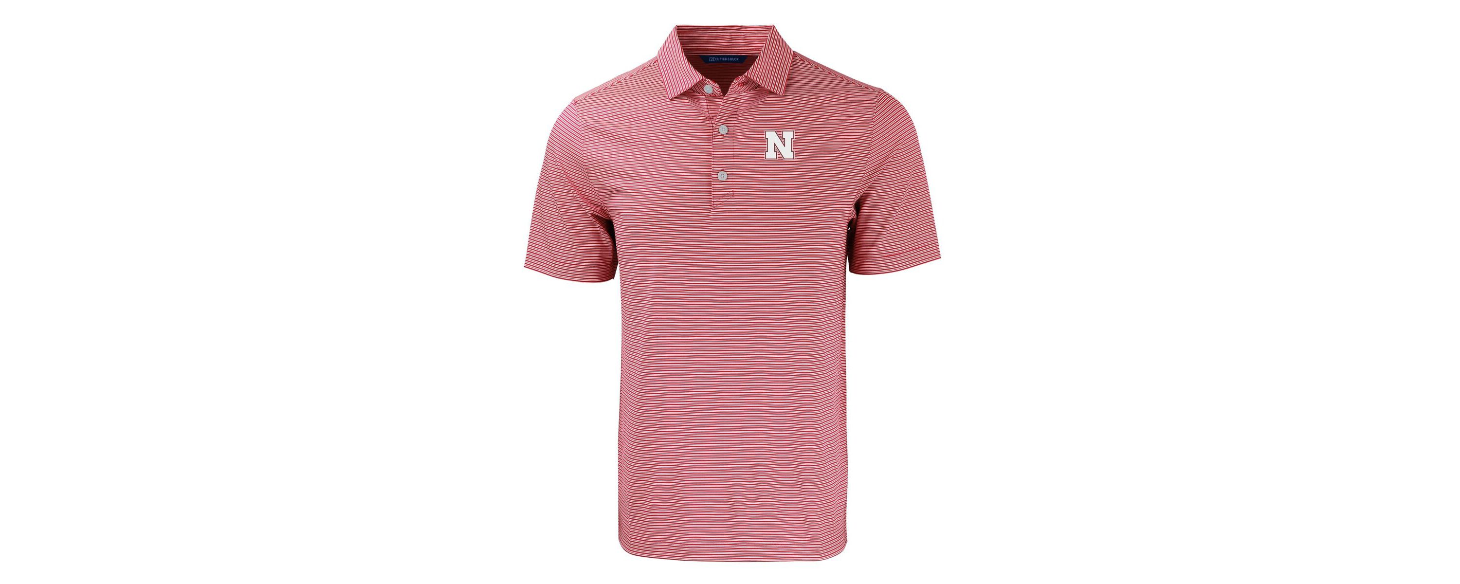 NCAA Nebraska Huskers Forge Eco Double Stripe Stretch Recycled Polo