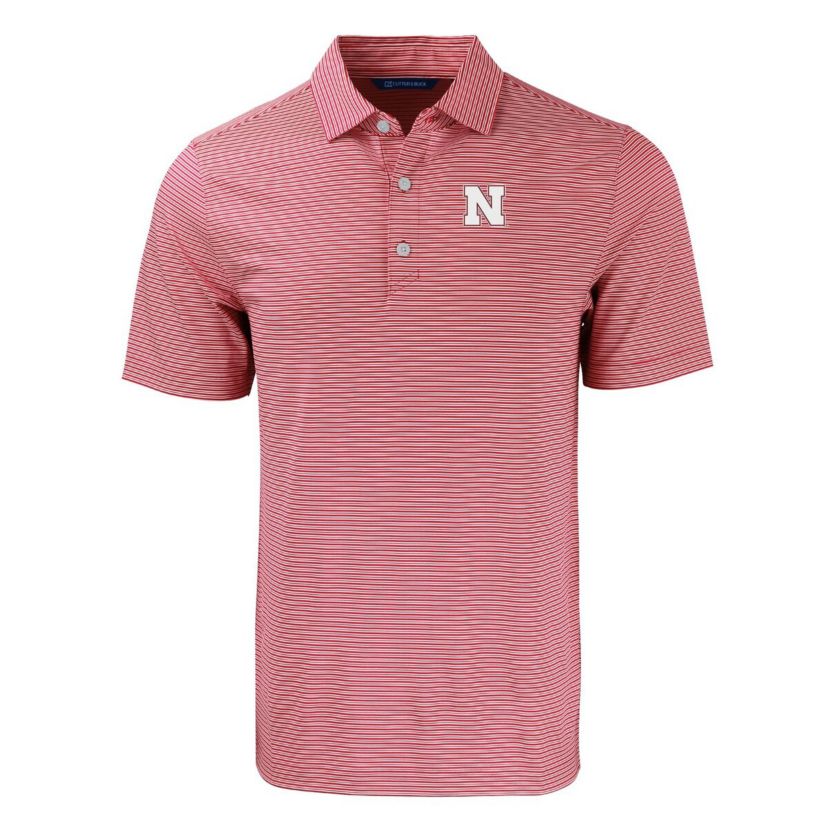 NCAA Nebraska Huskers Forge Eco Double Stripe Stretch Recycled Polo