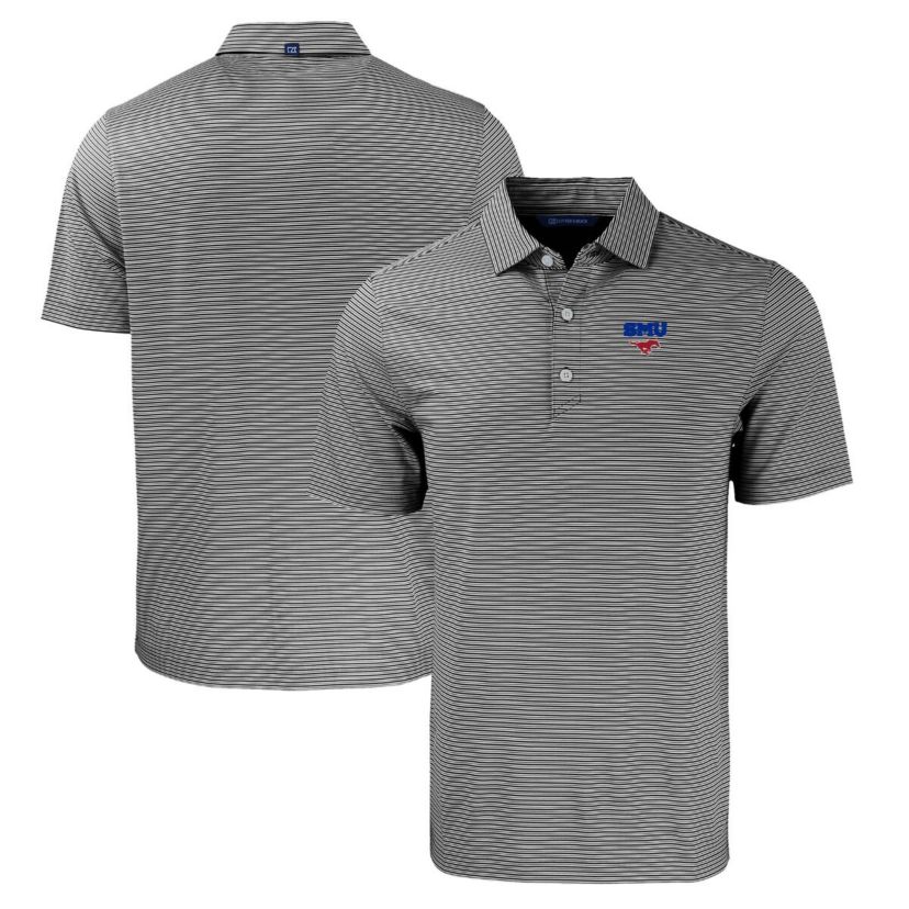 NCAA SMU Mustangs Forge Eco Double Stripe Stretch Recycled Polo