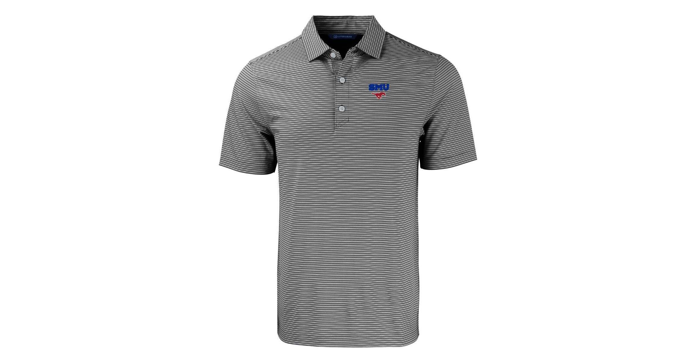 NCAA SMU Mustangs Forge Eco Double Stripe Stretch Recycled Polo
