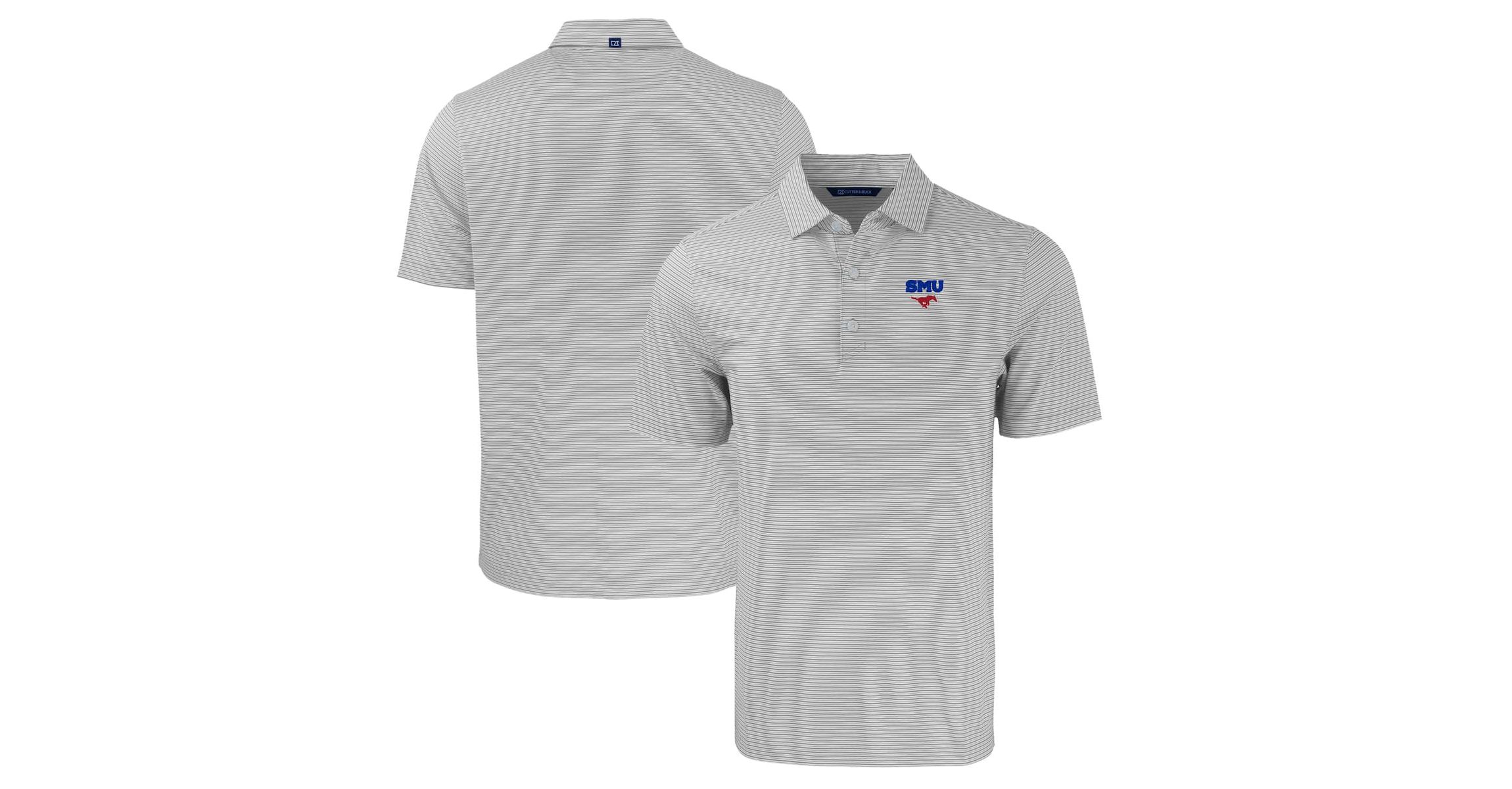 NCAA SMU Mustangs Forge Eco Double Stripe Stretch Recycled Polo