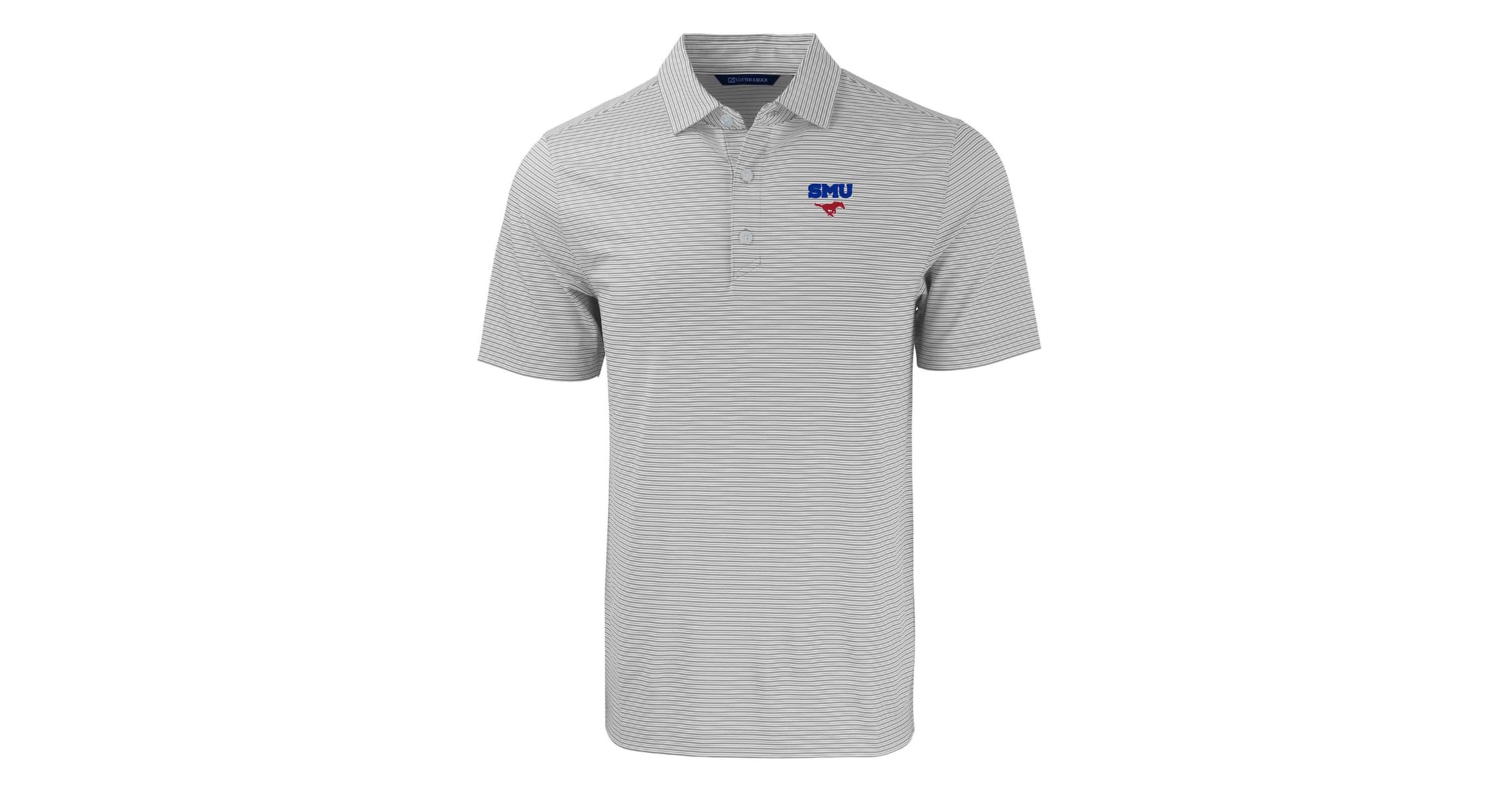 NCAA SMU Mustangs Forge Eco Double Stripe Stretch Recycled Polo