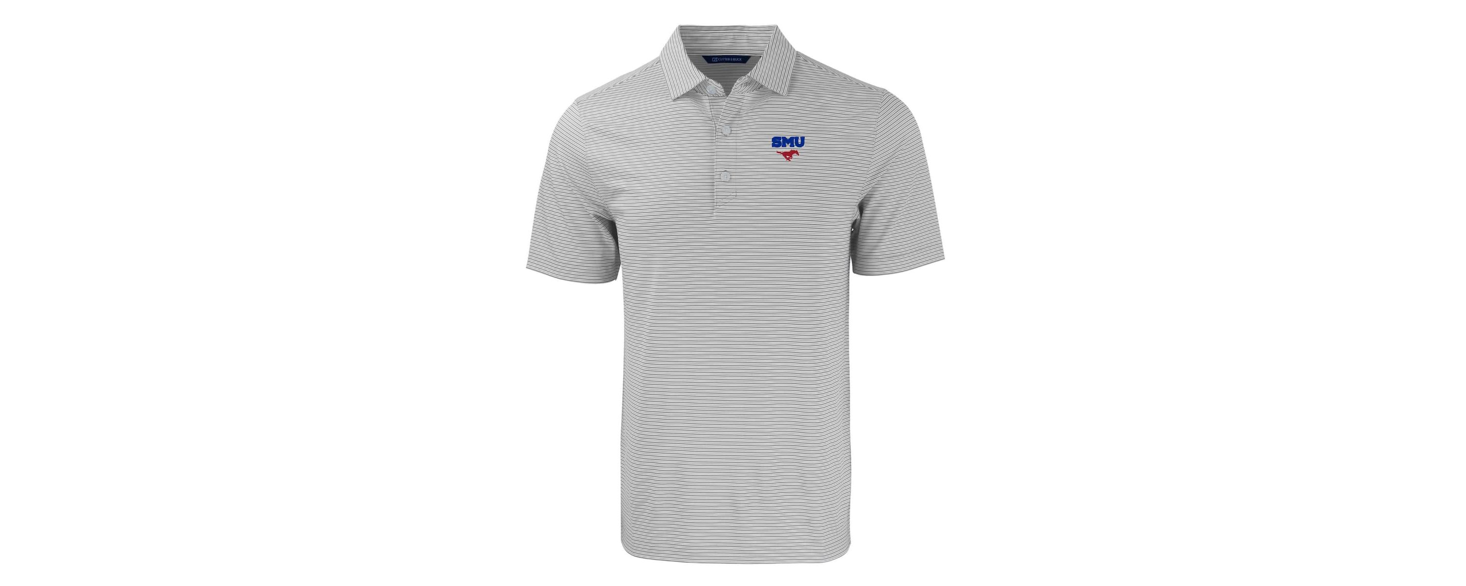 NCAA SMU Mustangs Forge Eco Double Stripe Stretch Recycled Polo