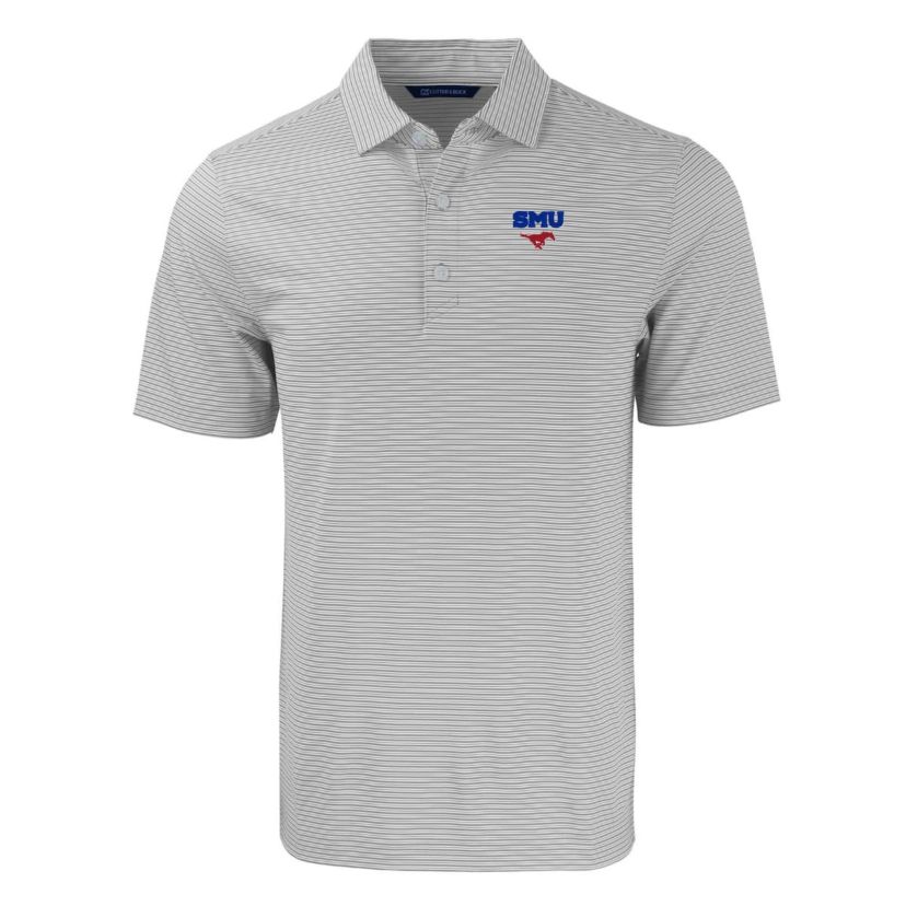 NCAA SMU Mustangs Forge Eco Double Stripe Stretch Recycled Polo