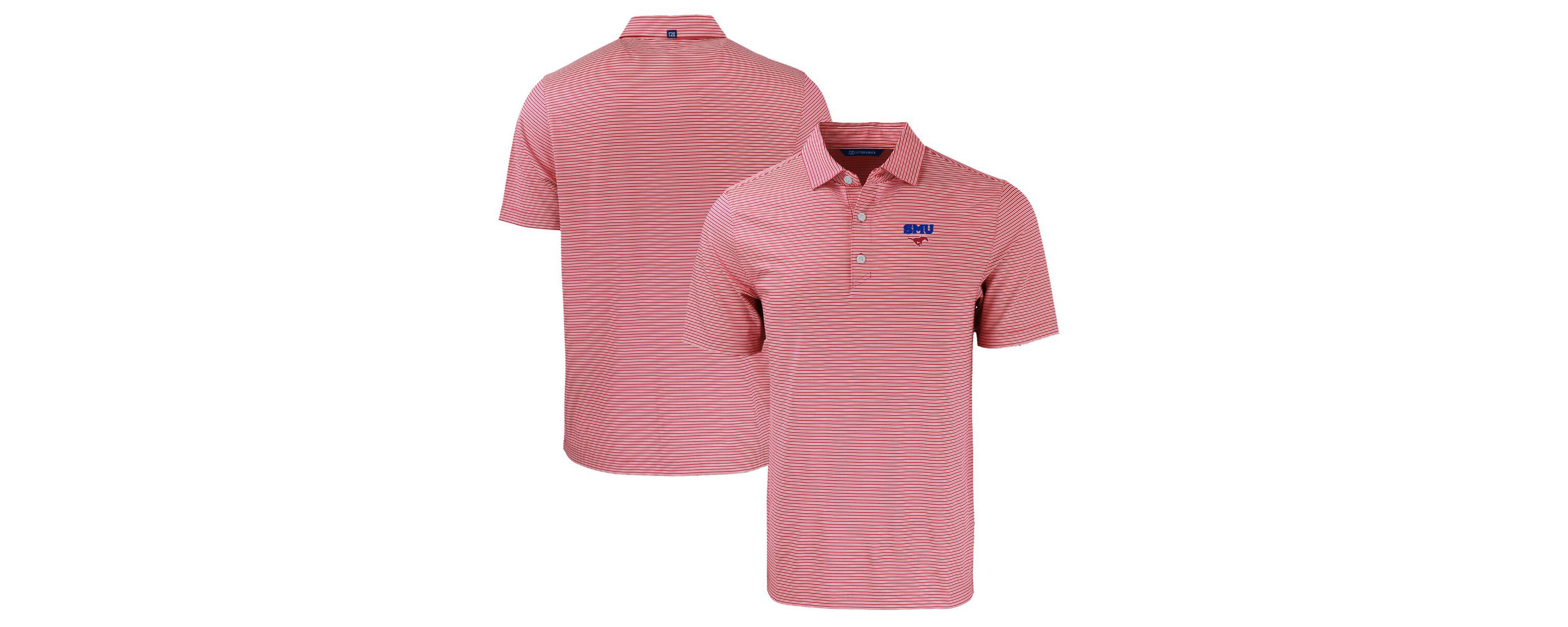 NCAA SMU Mustangs Forge Eco Double Stripe Stretch Recycled Polo