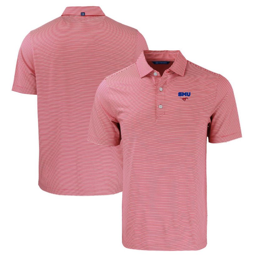 NCAA SMU Mustangs Forge Eco Double Stripe Stretch Recycled Polo