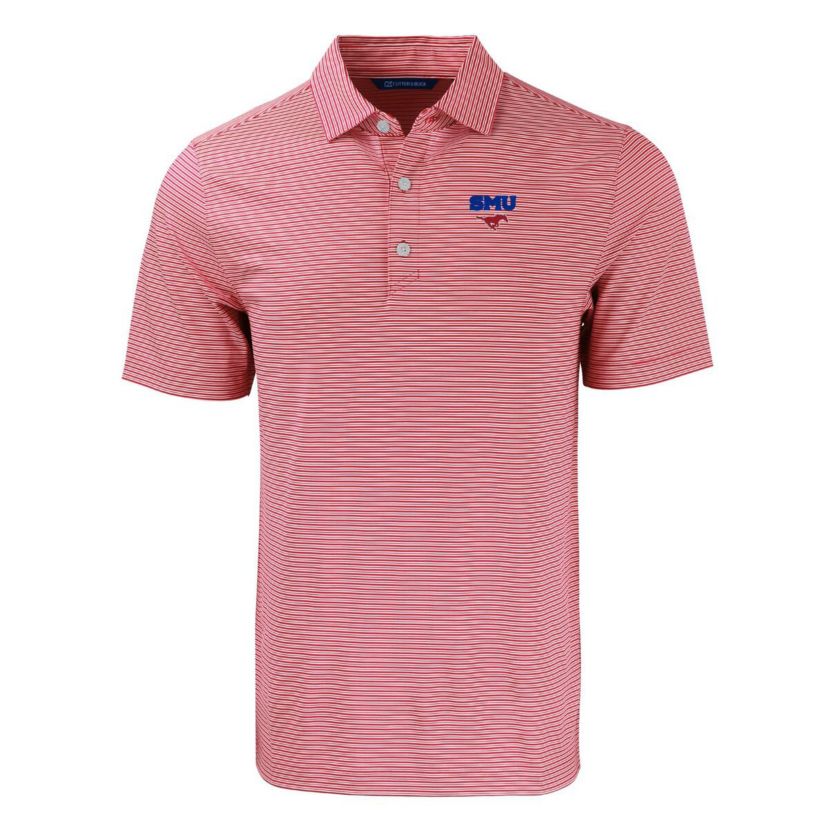 NCAA SMU Mustangs Forge Eco Double Stripe Stretch Recycled Polo
