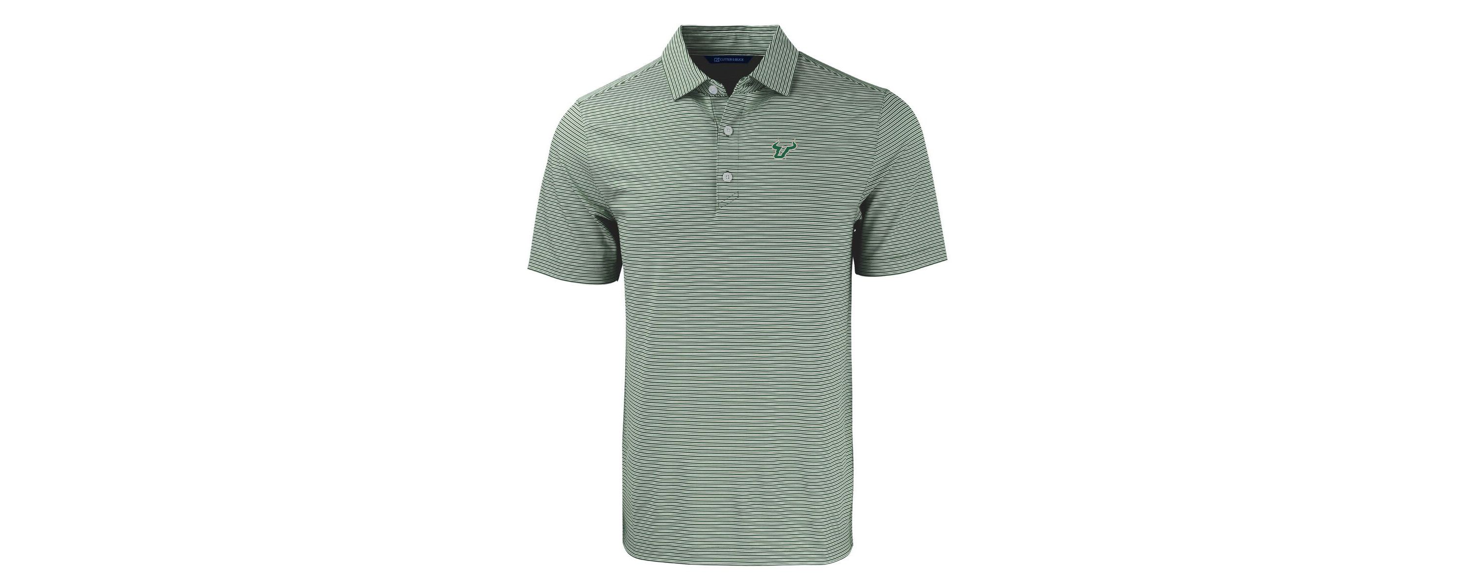 NCAA South Florida Bulls Forge Eco Double Stripe Stretch Recycled Polo
