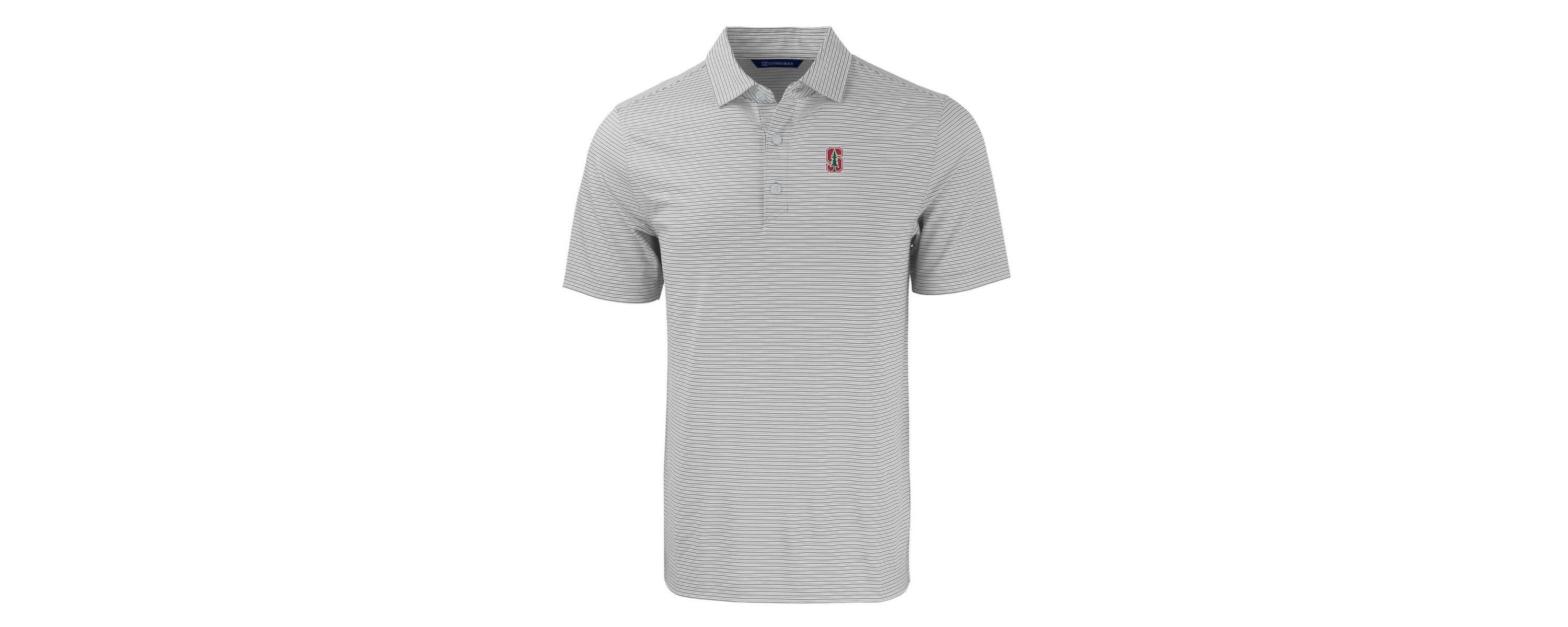 Stanford Cardinal NCAA Stanford Forge Eco Double Stripe Stretch Recycled Polo