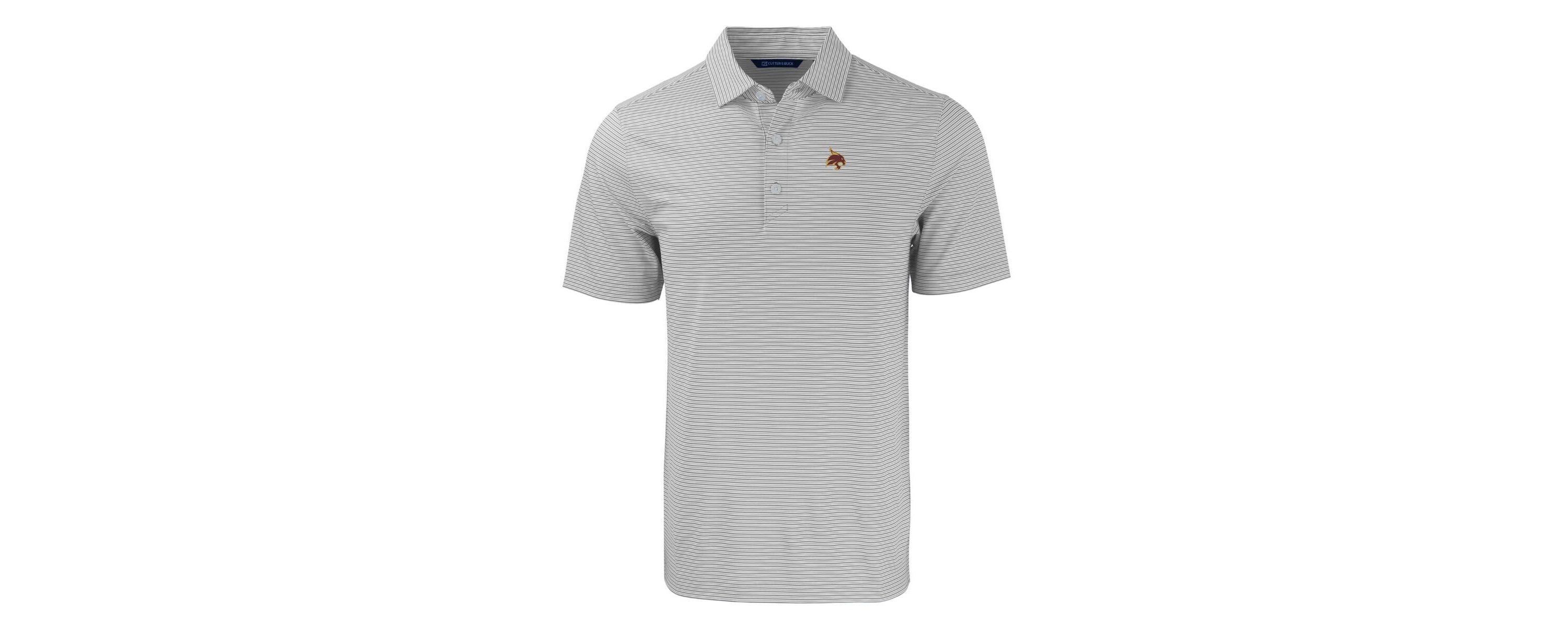 NCAA Texas State Bobcats Forge Eco Double Stripe Stretch Recycled Polo