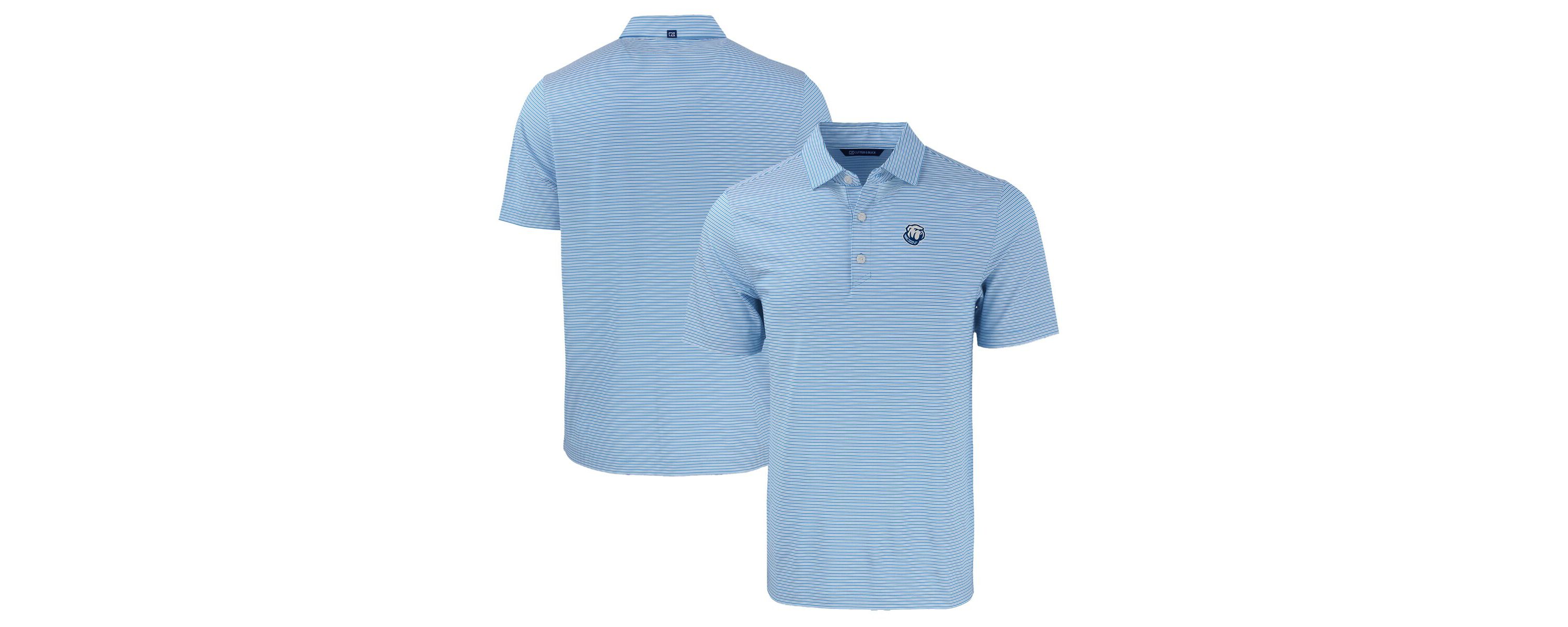 NCAA Light Citadel Bulldogs Forge Eco Double Stripe Stretch Recycled Polo